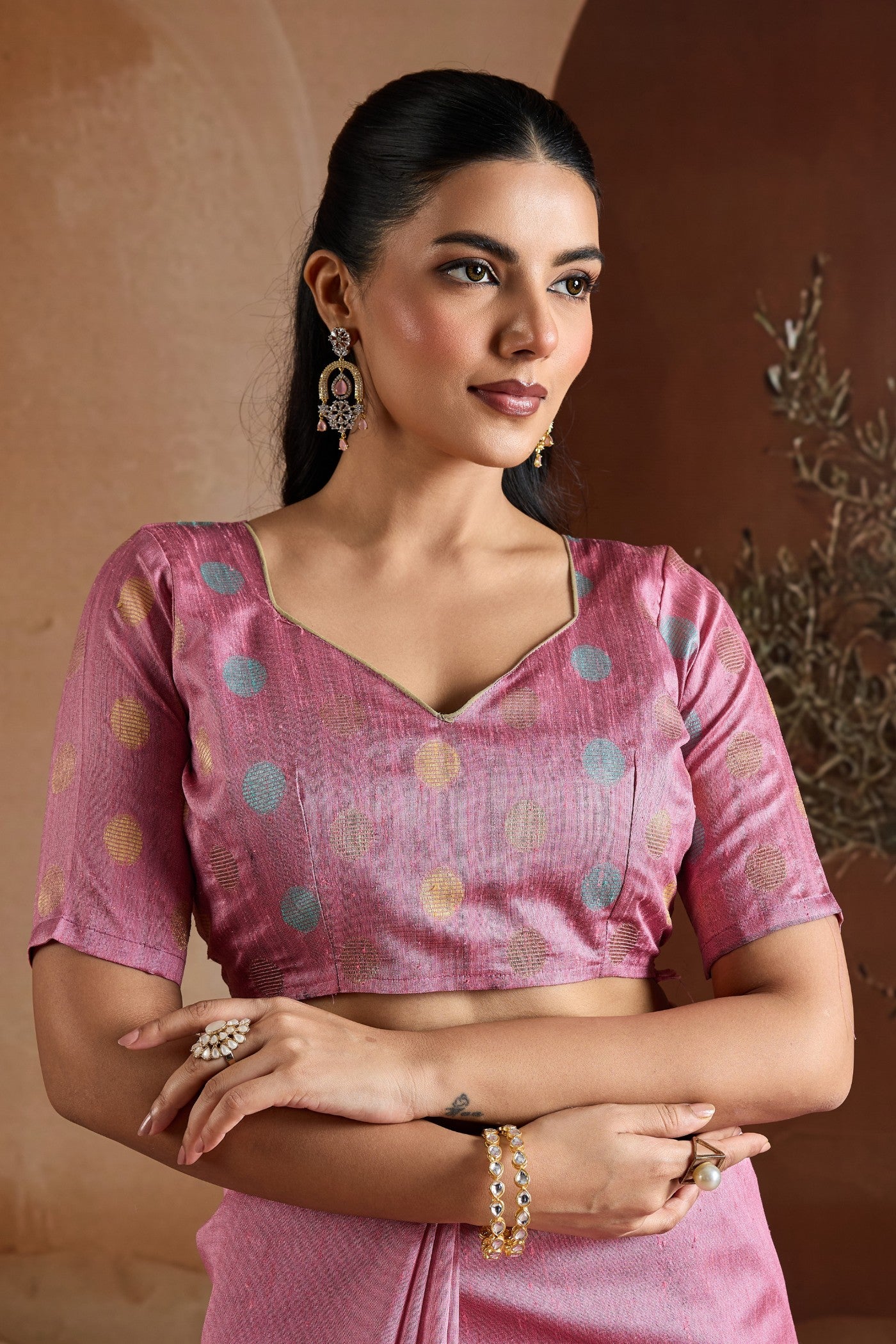 Buy MySilkLove Blossom Pink Handloom Bhagalpuri Saree Online