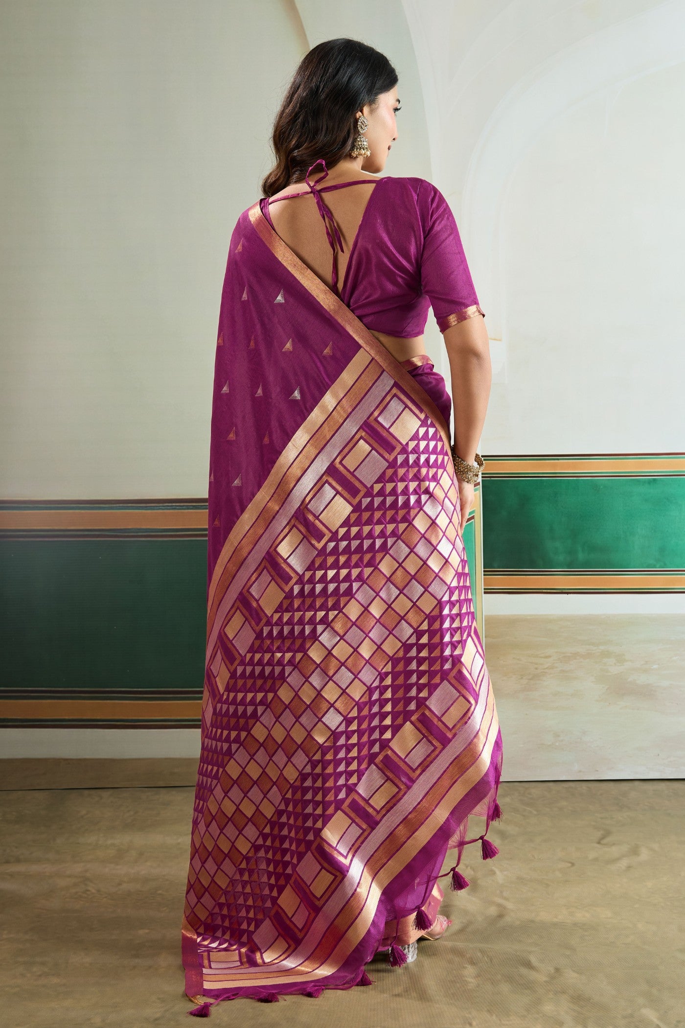 Buy MySilkLove Violet Purple Tussar Handloom Silk Saree Online