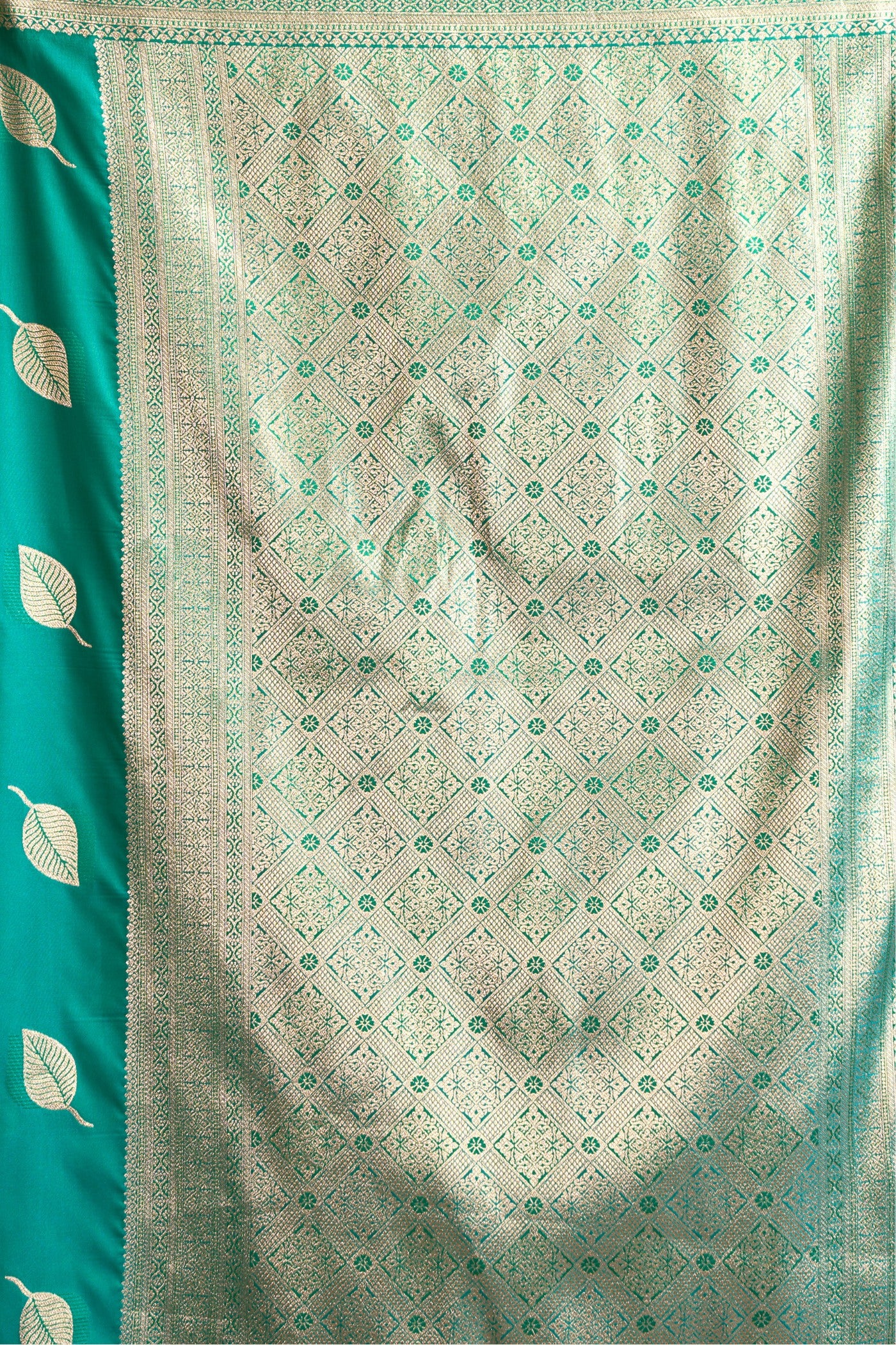 Buy MySilkLove Myrtle Green Woven Banarasi Saree Online