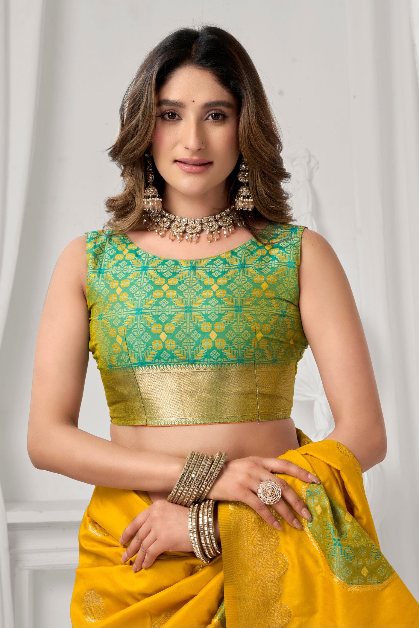 Buy MySilkLove Sunny Yellow Woven Banarasi Soft Silk Saree Online