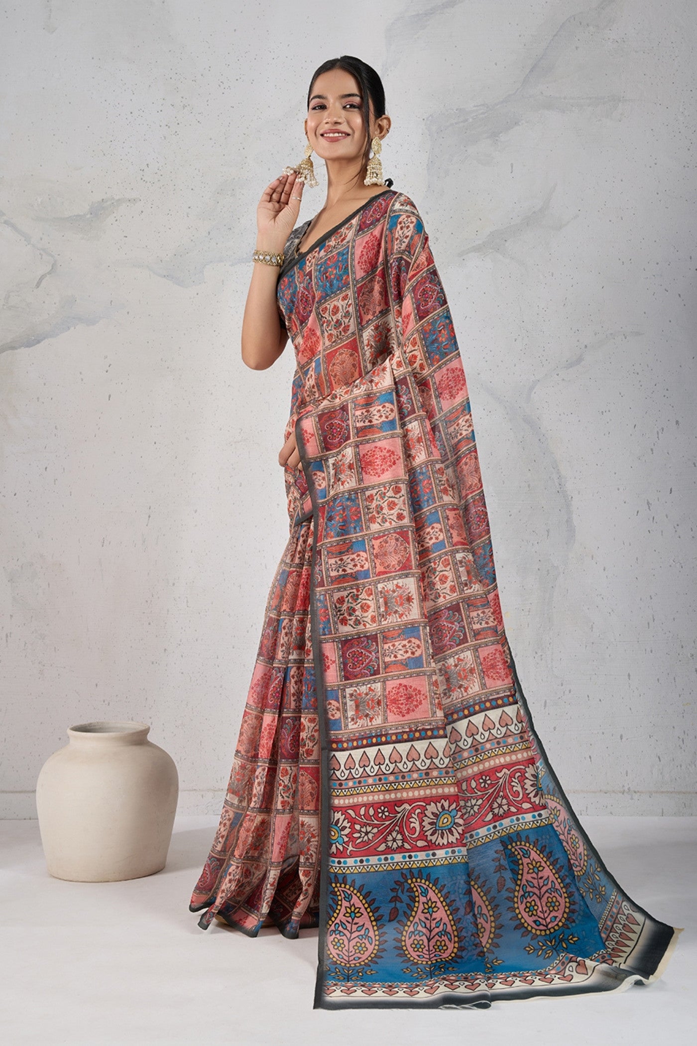 Buy MySilkLove Han Pink Digital Printed Saree Online