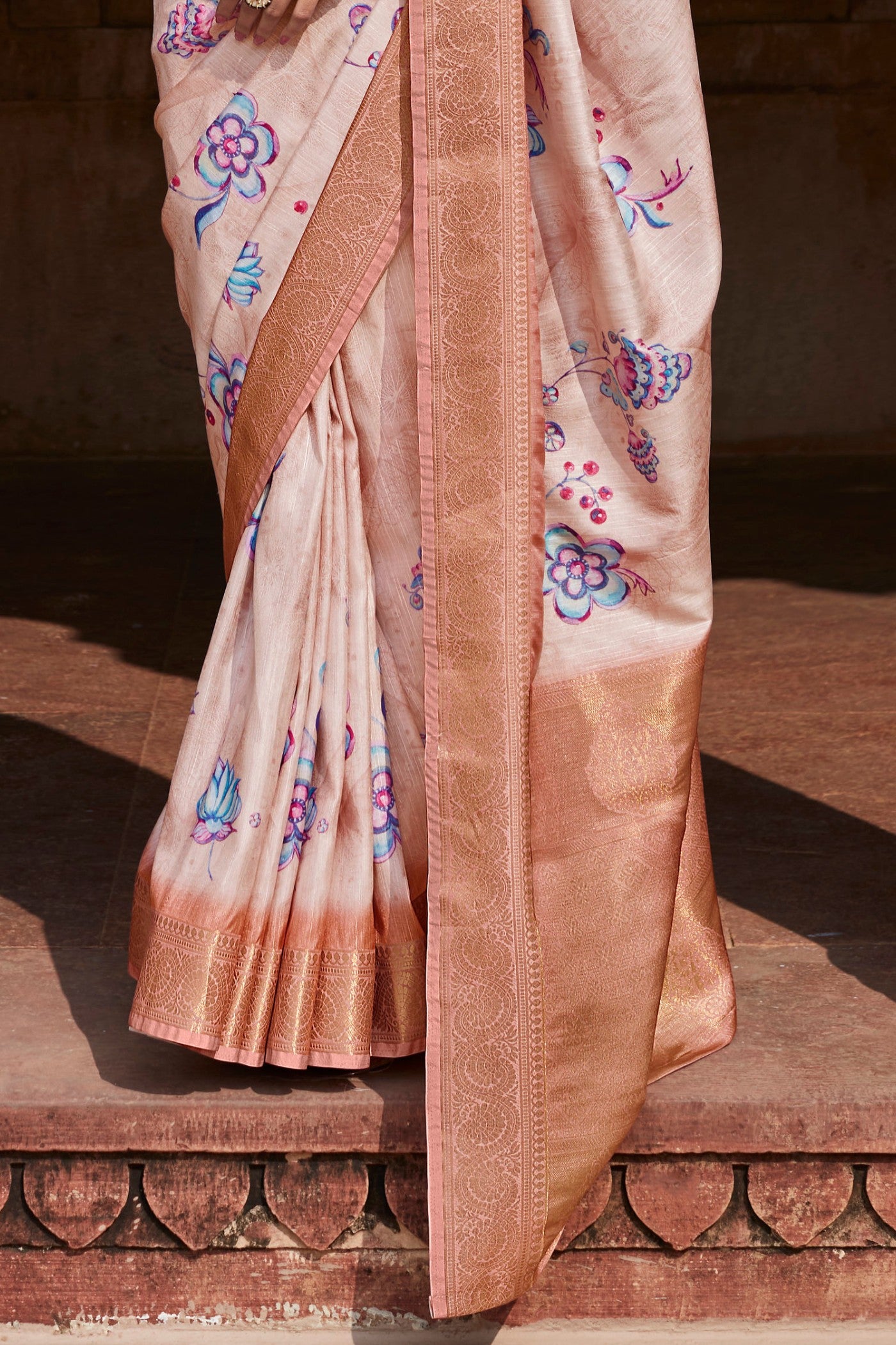 Buy MySilkLove Lace Cream Banarasi Handloom Saree Online