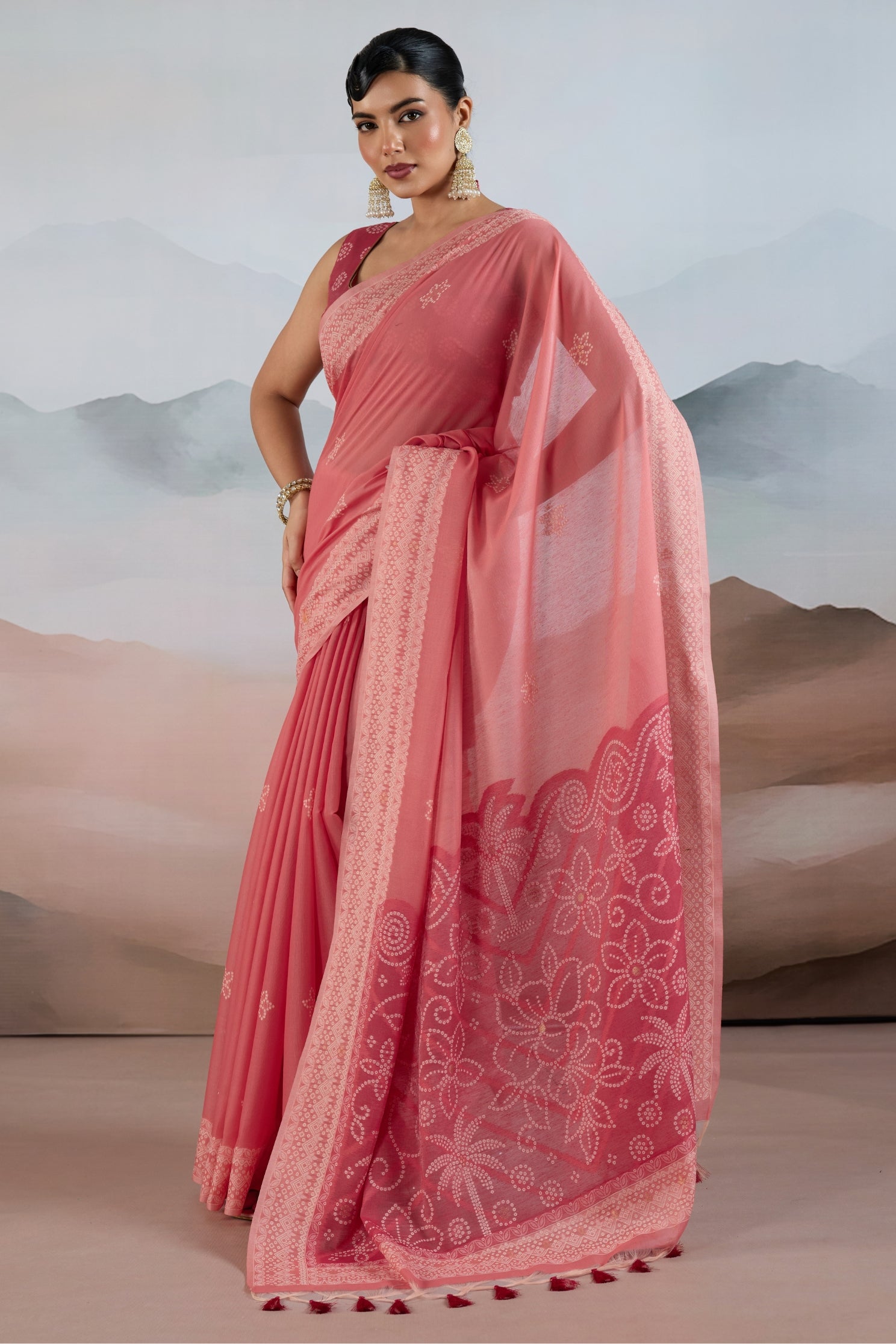 Buy MySilkLove Ballet Slipper Pink Handloom Cotton Saree Online