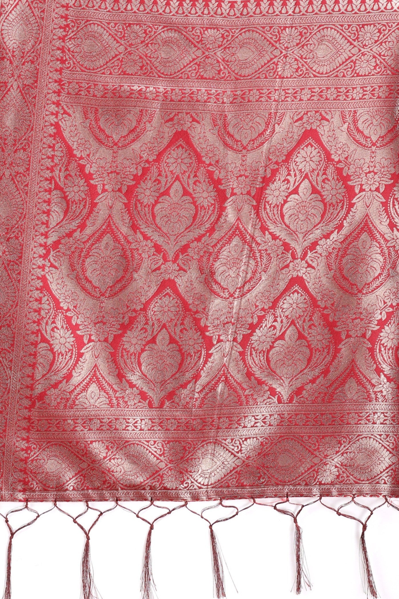 Buy MySilkLove Ruby Red and White Linen Cotton Saree Online