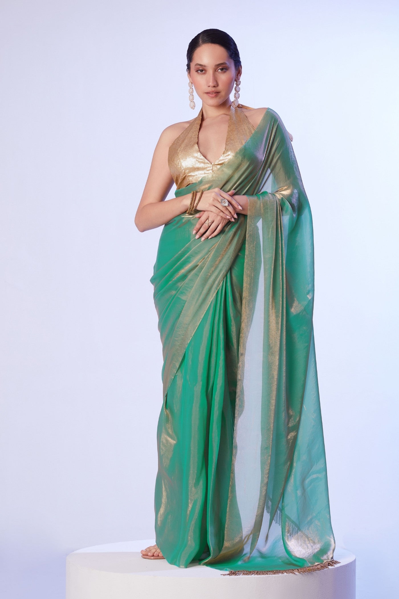 Buy MySilkLove Hnter Green Designer Partywear Saree Online