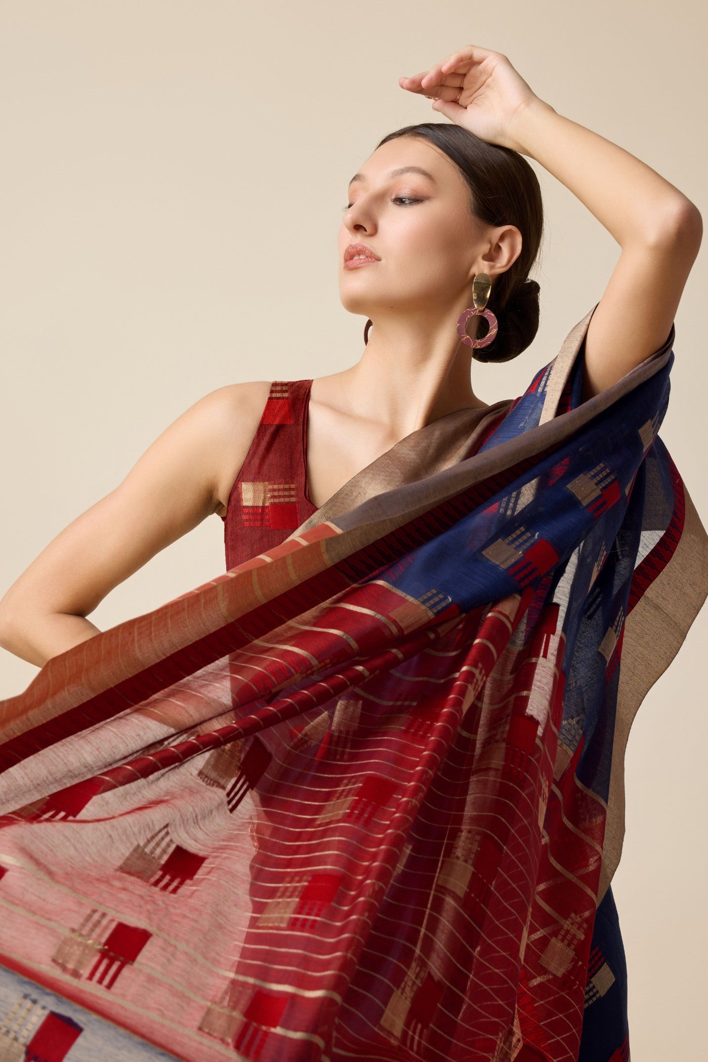 Buy MySilkLove Indigo Blue Cotton Soft Silk Saree Online