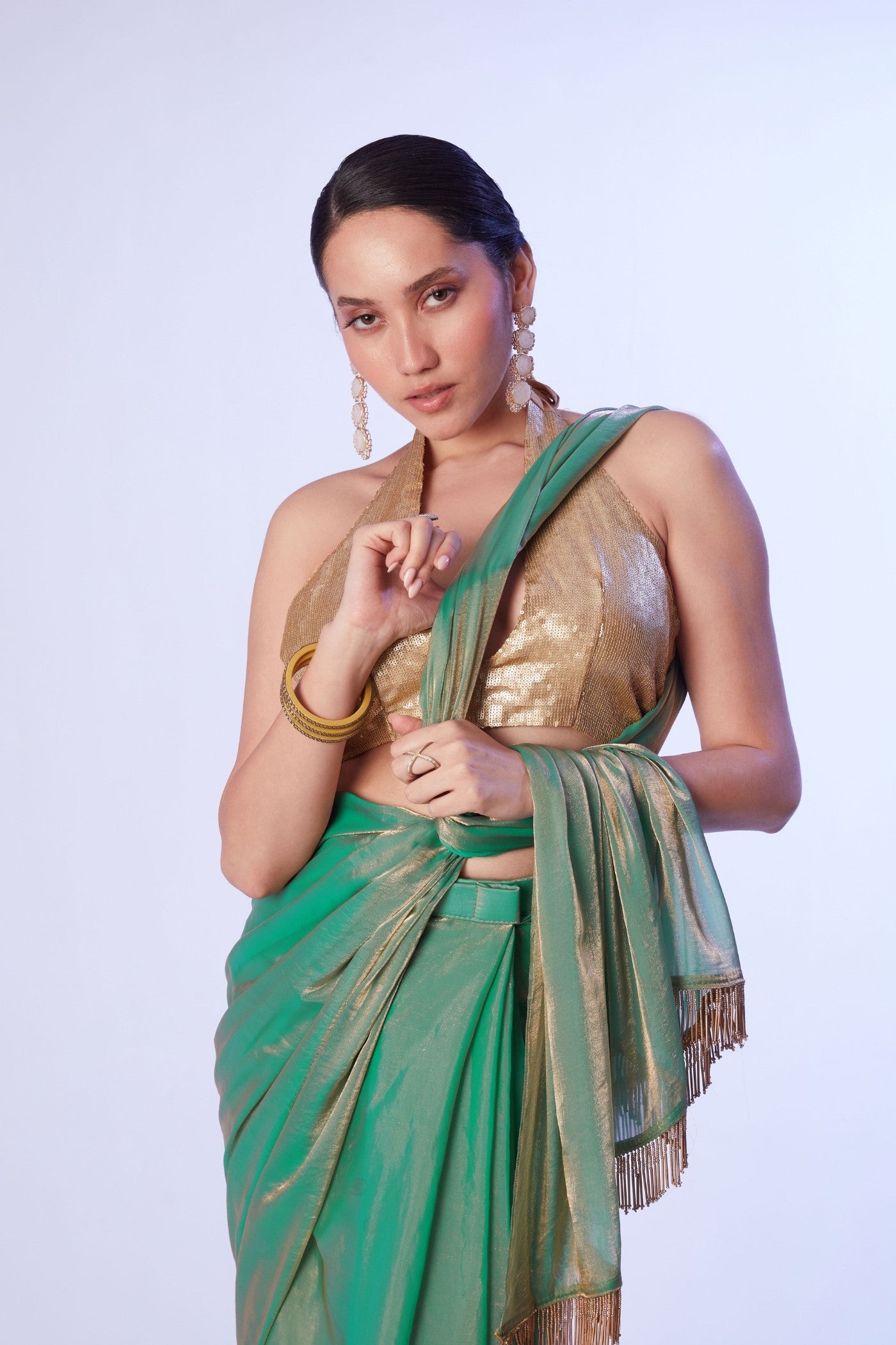 Buy MySilkLove Hnter Green Designer Partywear Saree Online