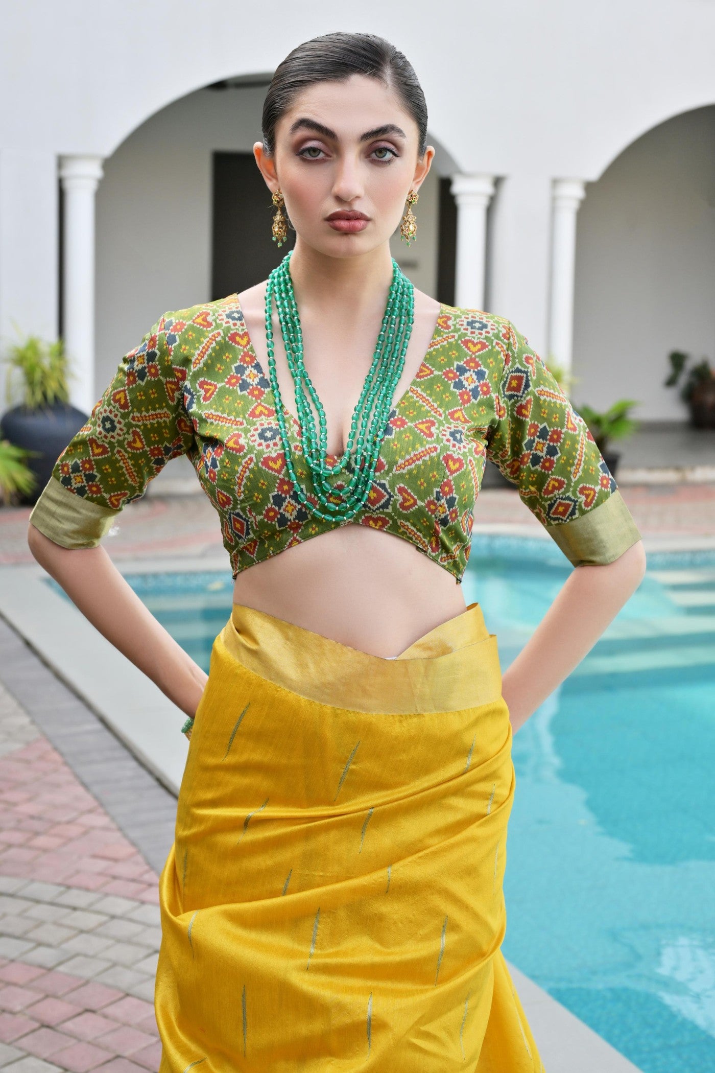 Buy MySilkLove Mellow Yellow Meenakari Woven Patola Saree Online