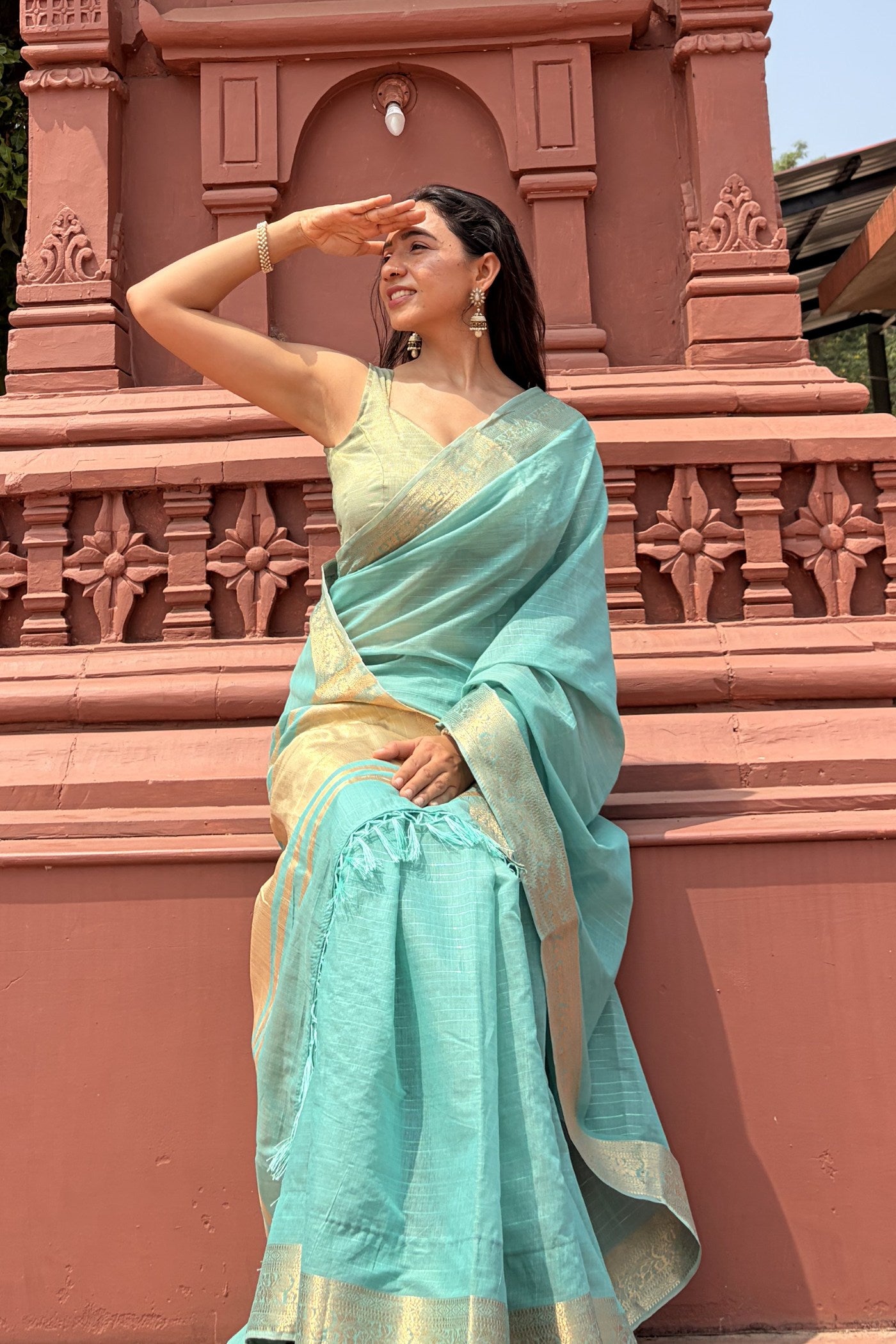 MySilkLove Mentor Green Woven Maheshwari Saree