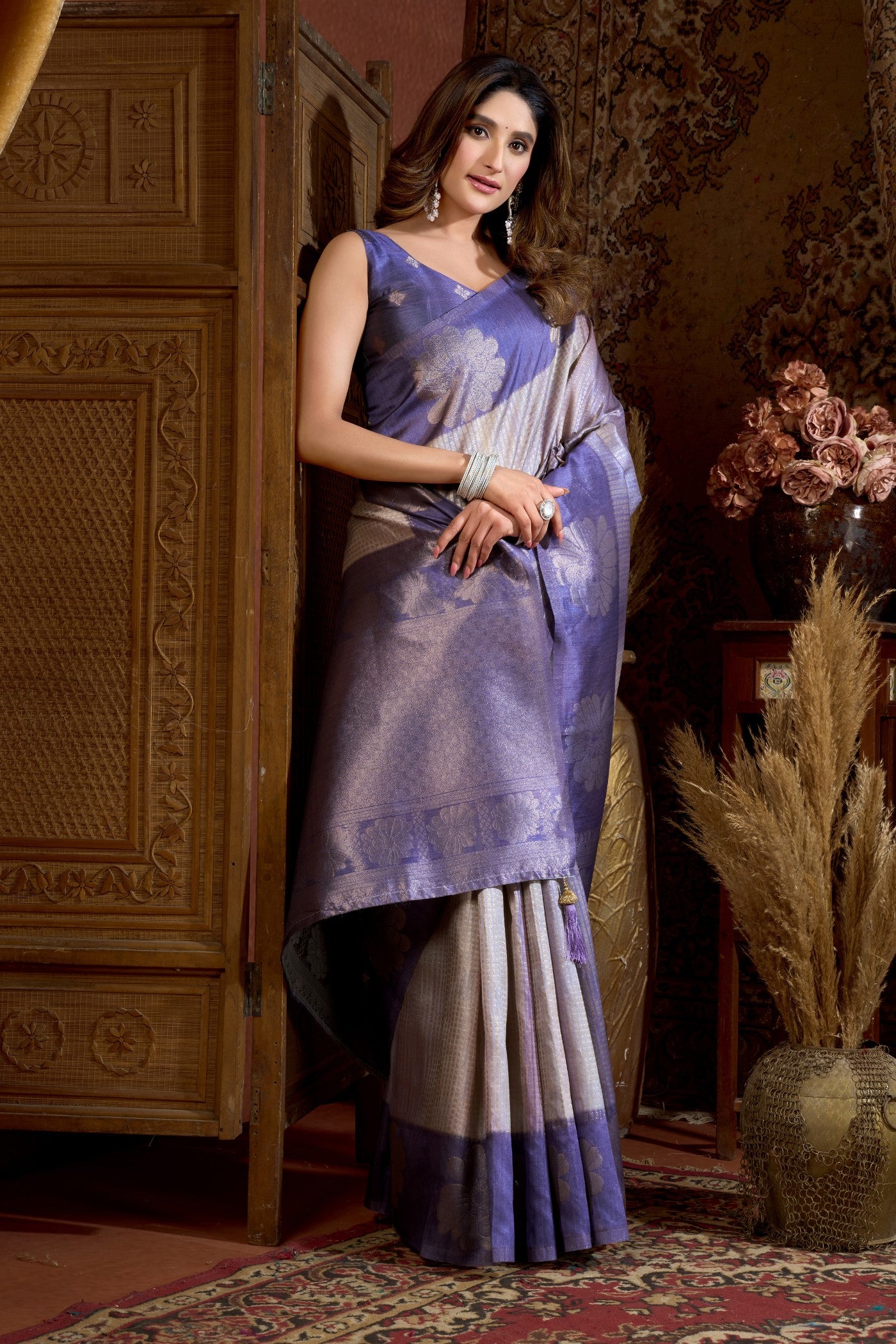 Buy MySilkLove Blue France Banarasi Soft Silk Saree Online