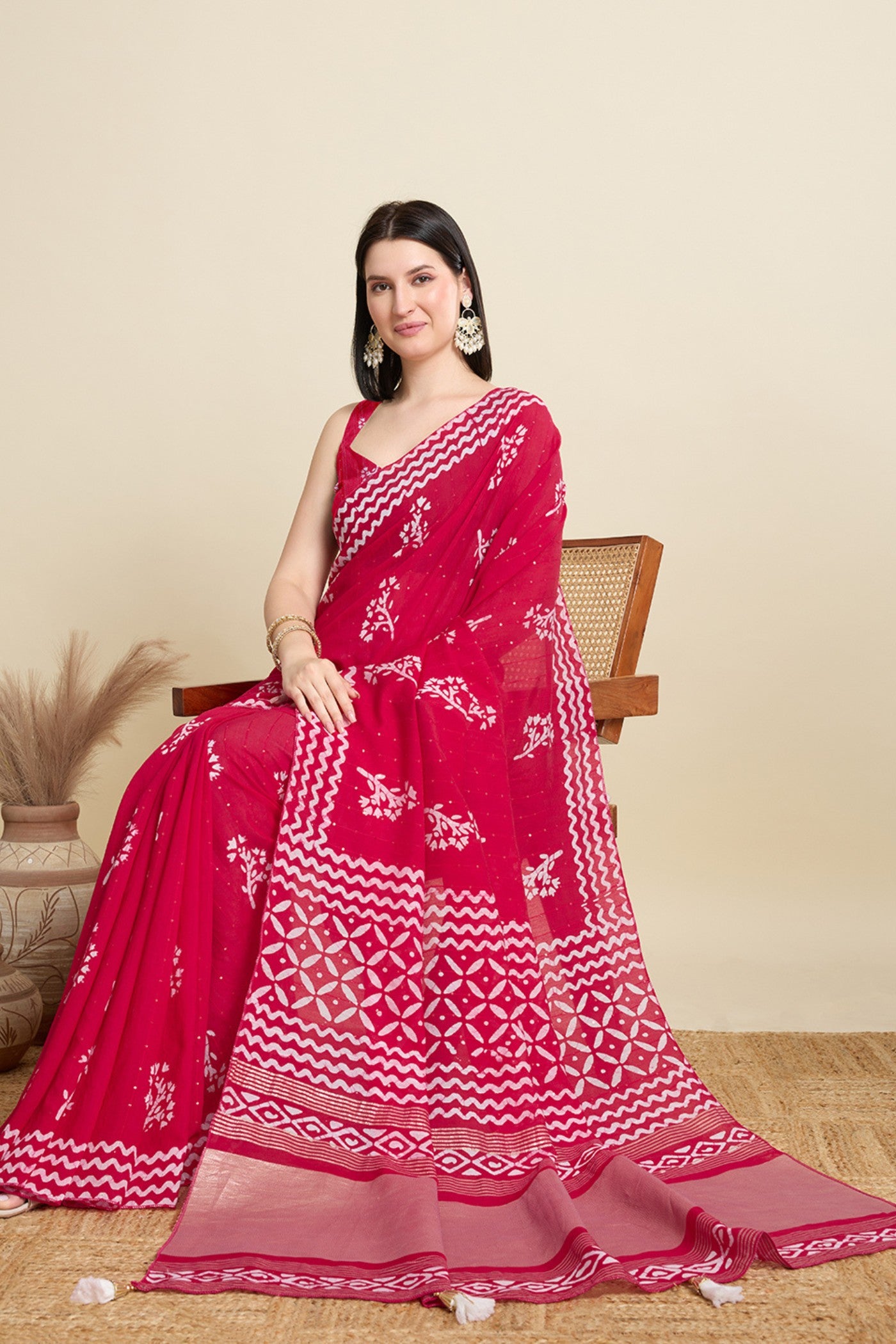 Buy MySilkLove French Pink Woven Cotton Silk Saree Online