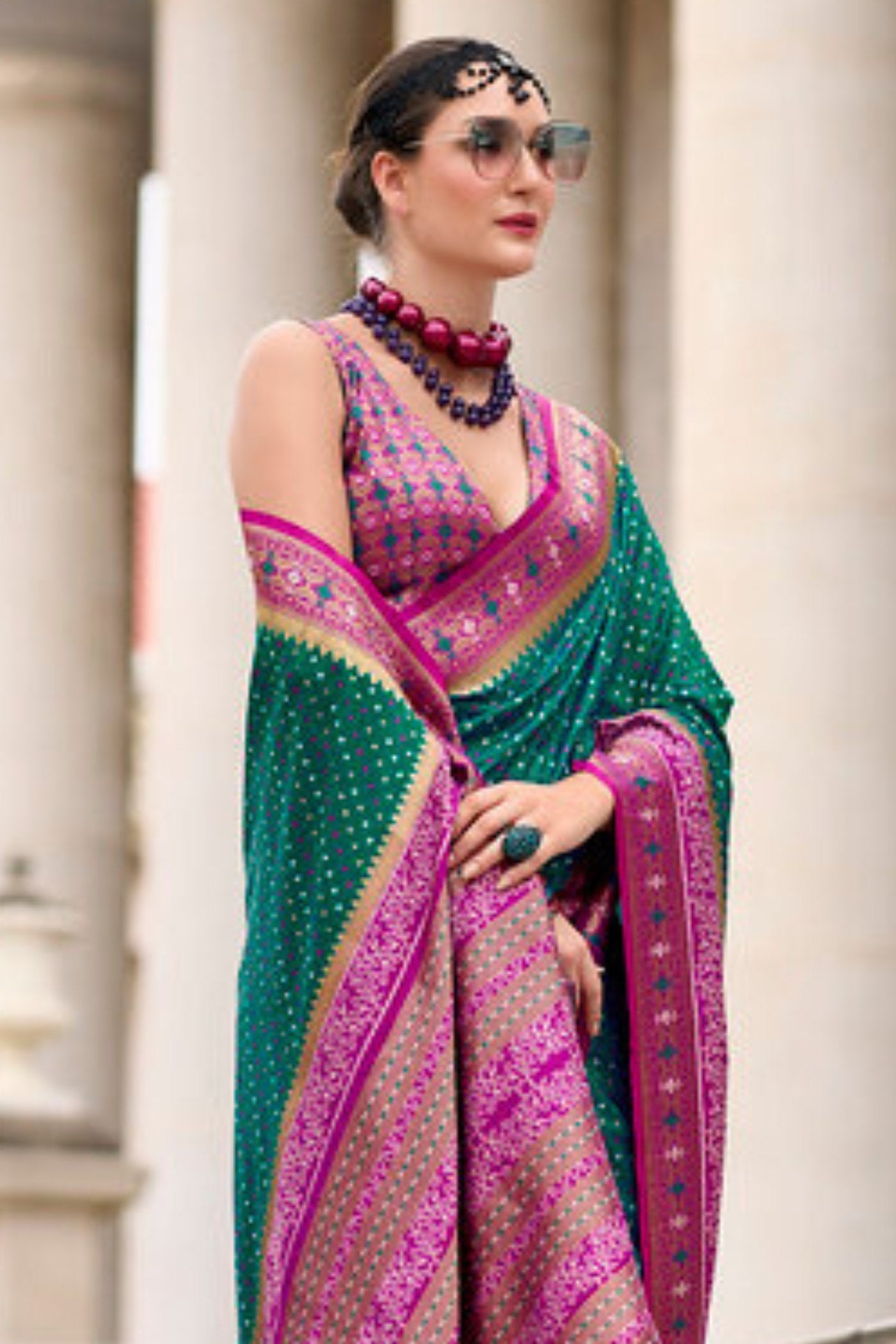 Buy MySilkLove Elm Green Woven Banarasi Saree Online