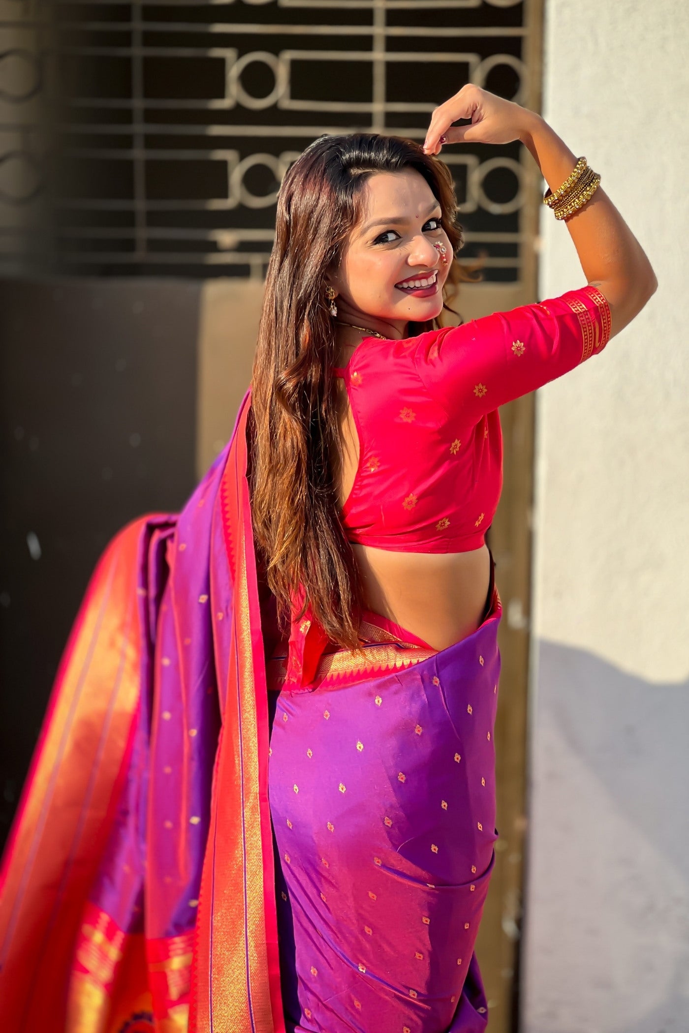 Buy MySilkLove Magenta Purple Zari Woven Paithani Saree Online