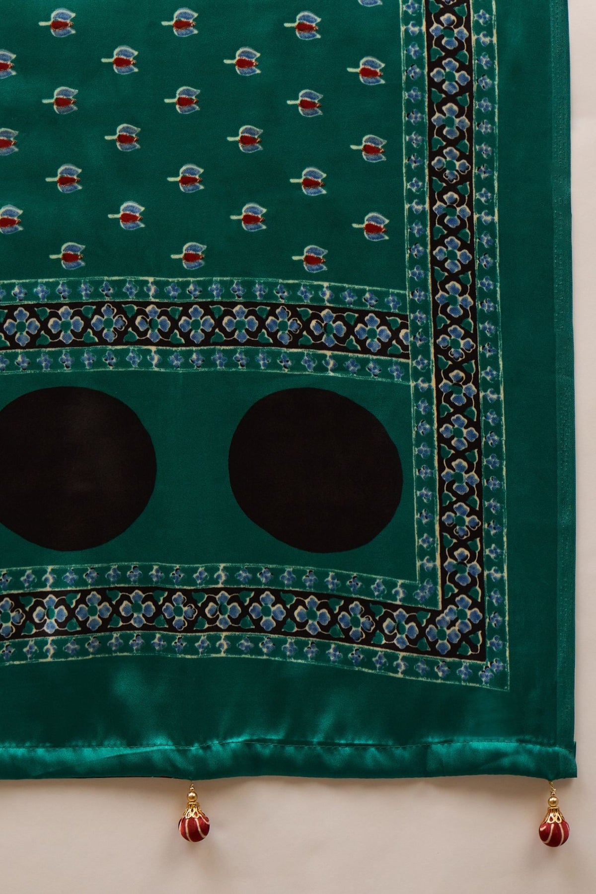 Buy MySilkLove Mint Green and Brown Modal Satin Printed Silk Saree Online