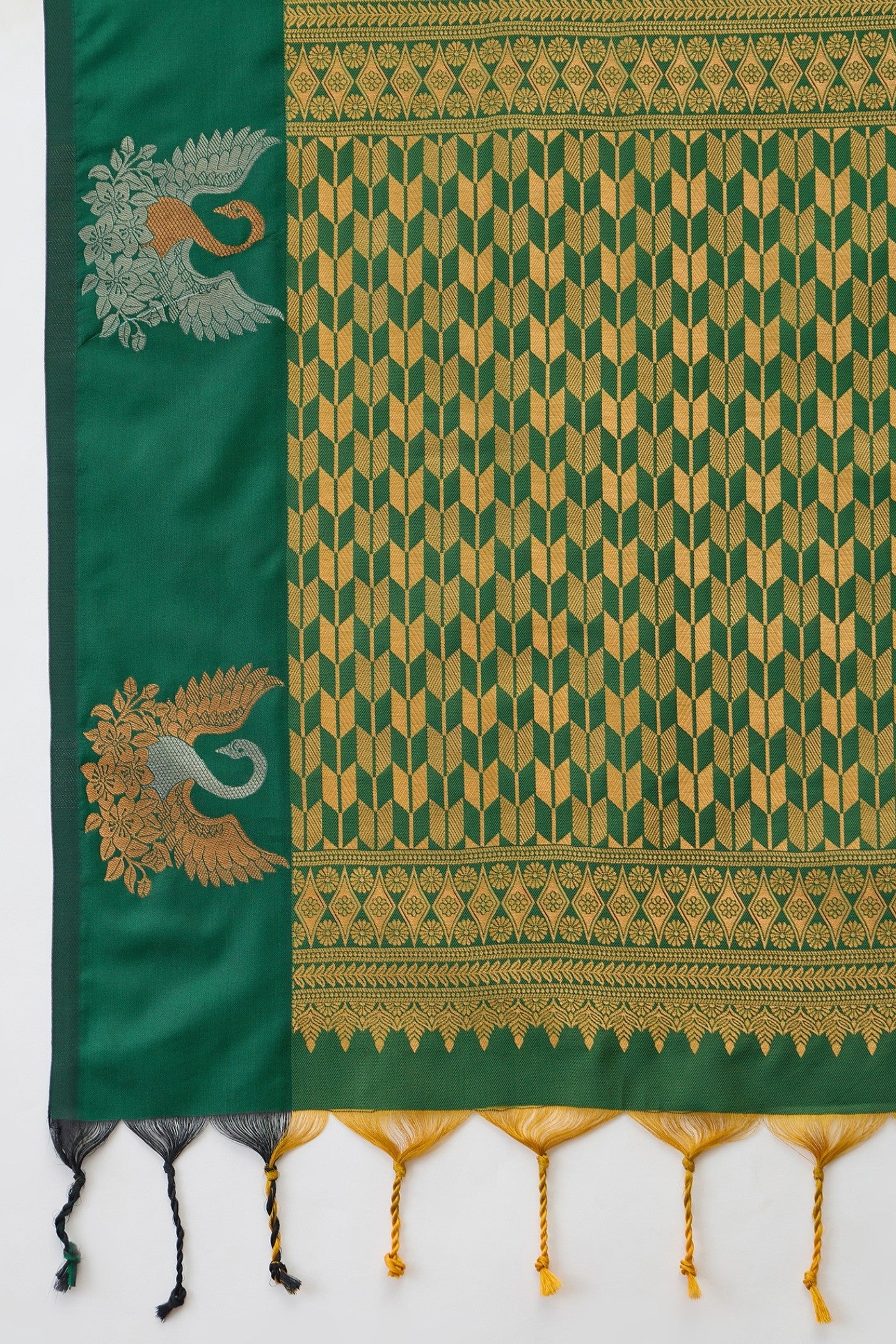 Buy MySilkLove Asparagus Green Banarasi Handloom Soft Silk Saree Online