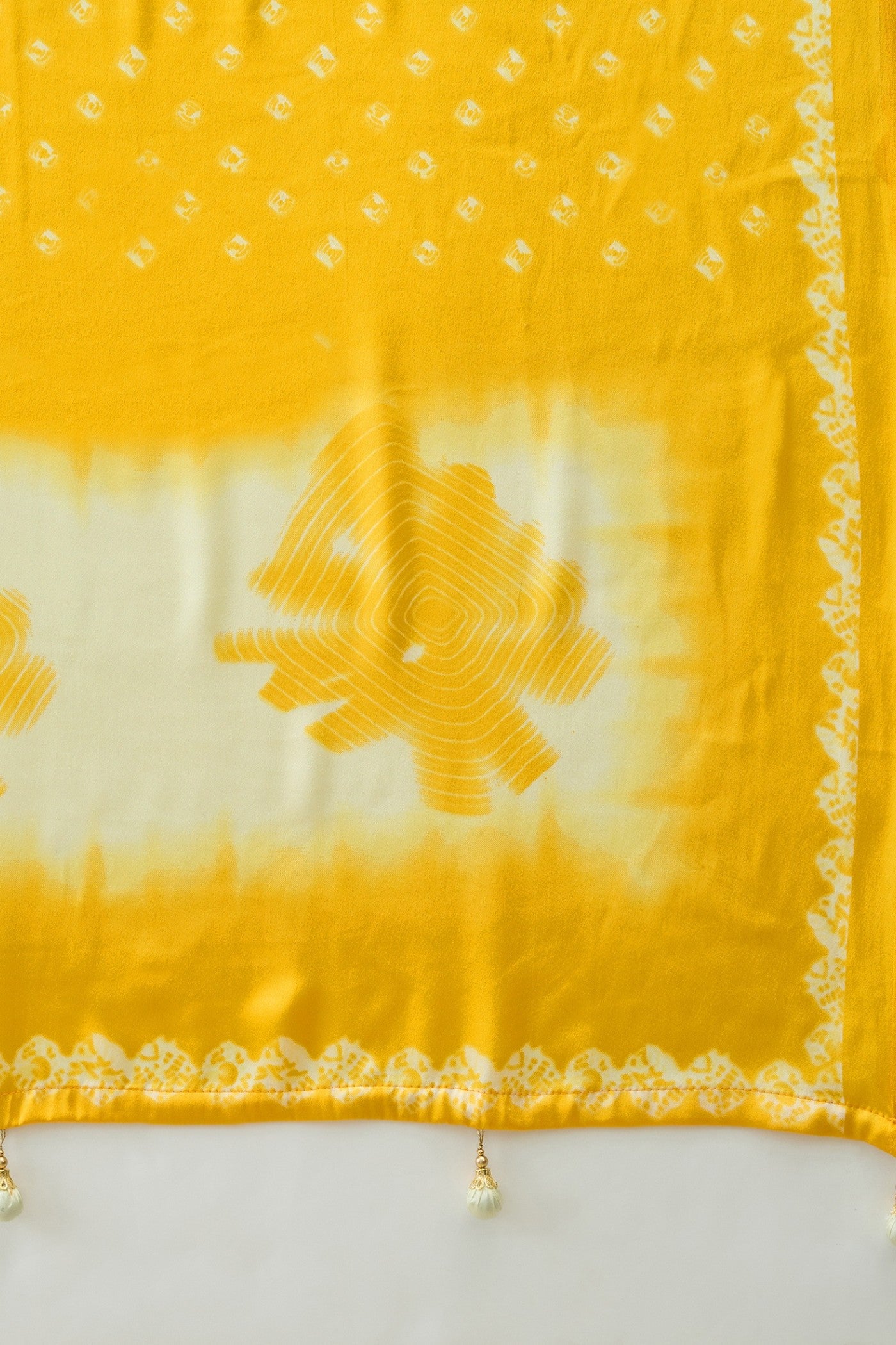 Buy MySilkLove Cyber Yellow Printed Satin Crepe Silk Saree Online