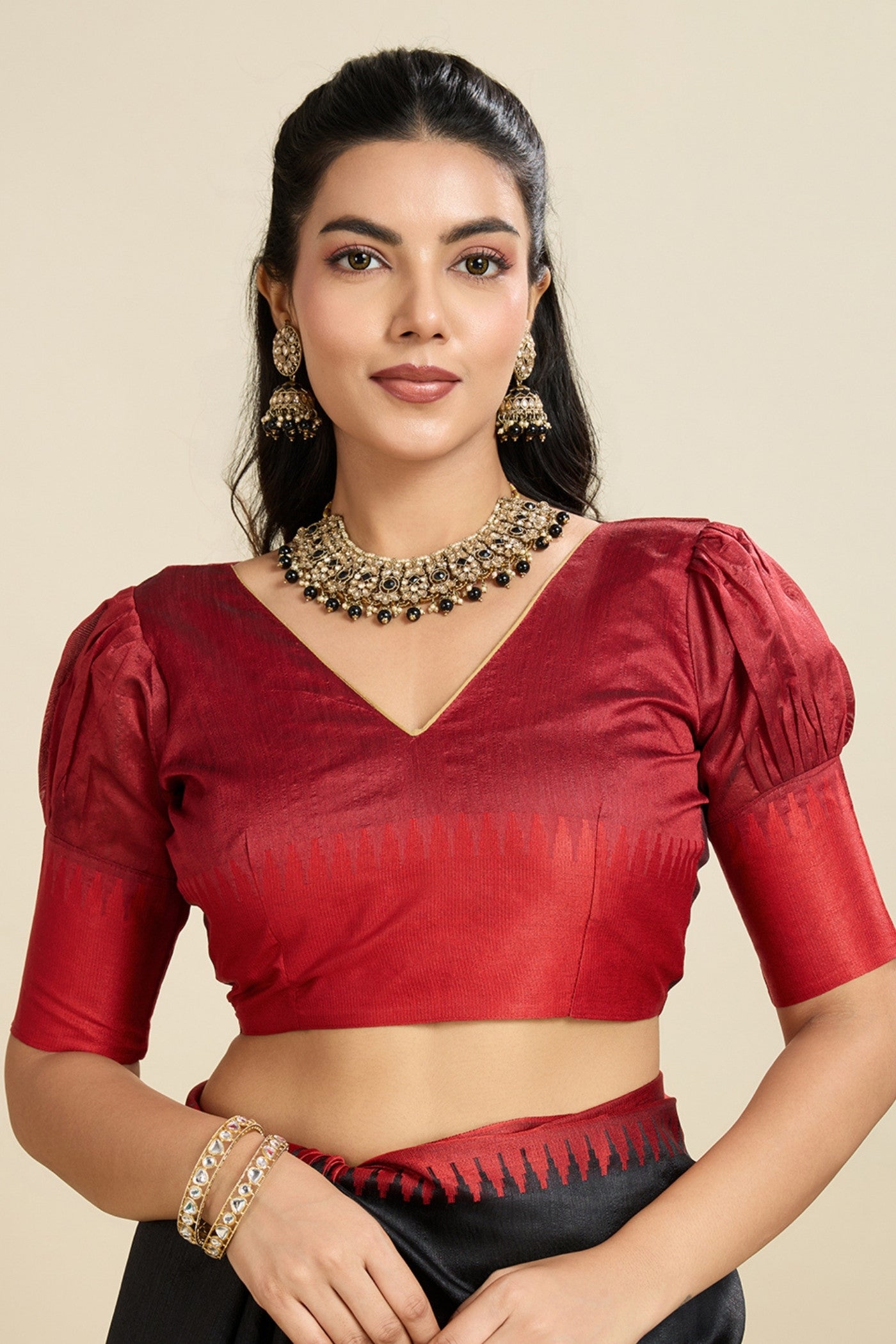 Buy MySilkLove Matte Black Woven Raw Silk Saree Online