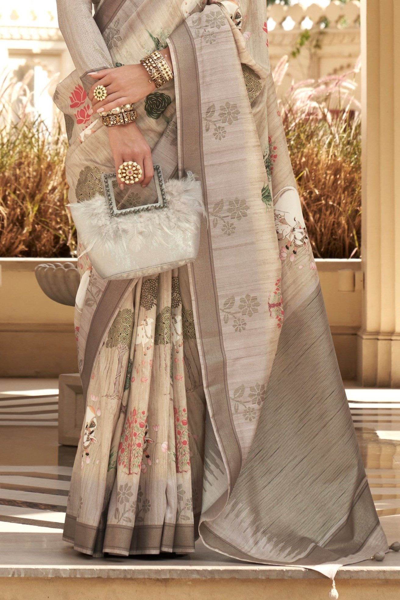 Buy MySilkLove Tan Brown Banarasi Handloom Saree Online