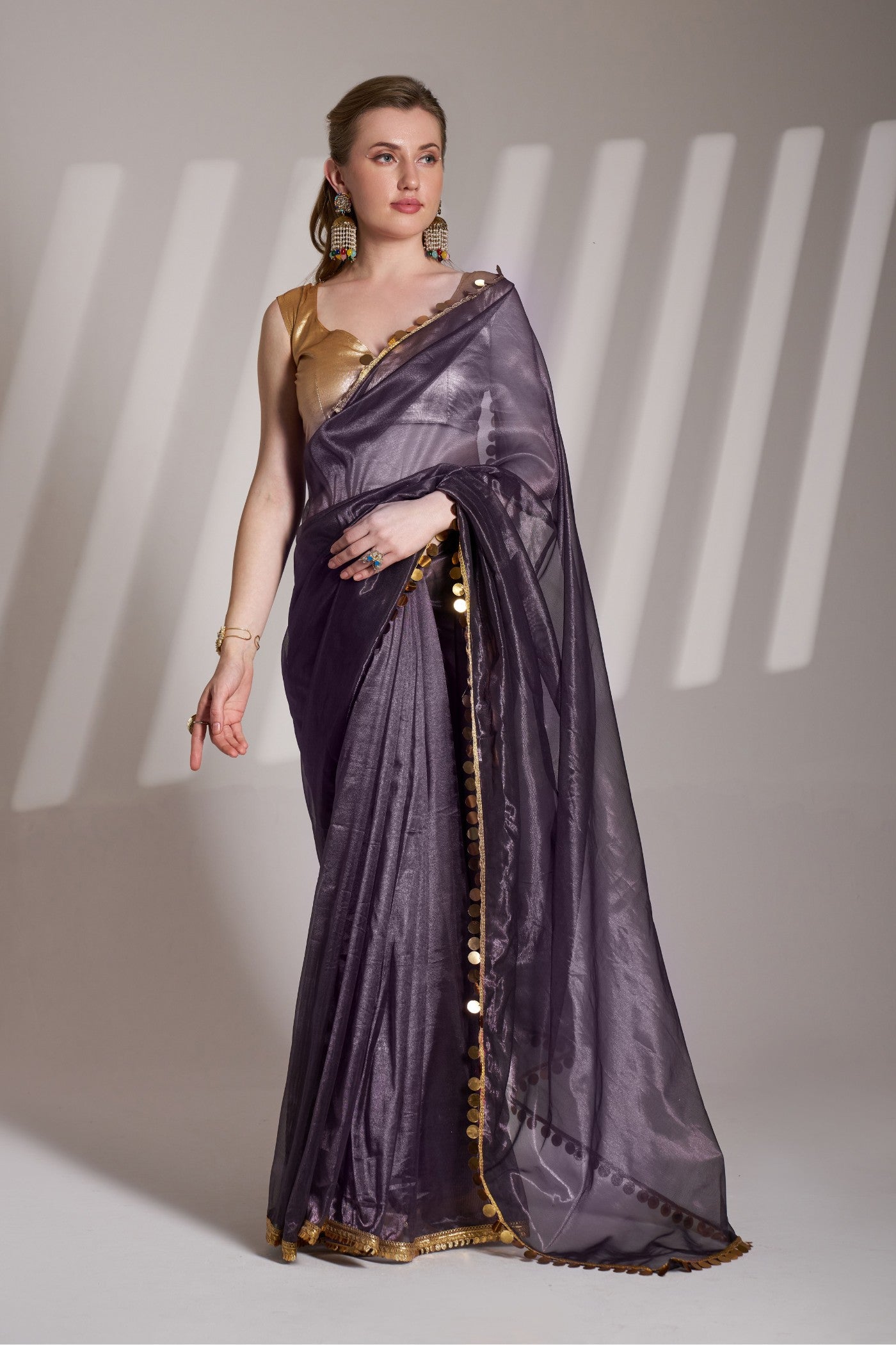 Buy MySilkLove Thunder Black Partywear Net Saree Online