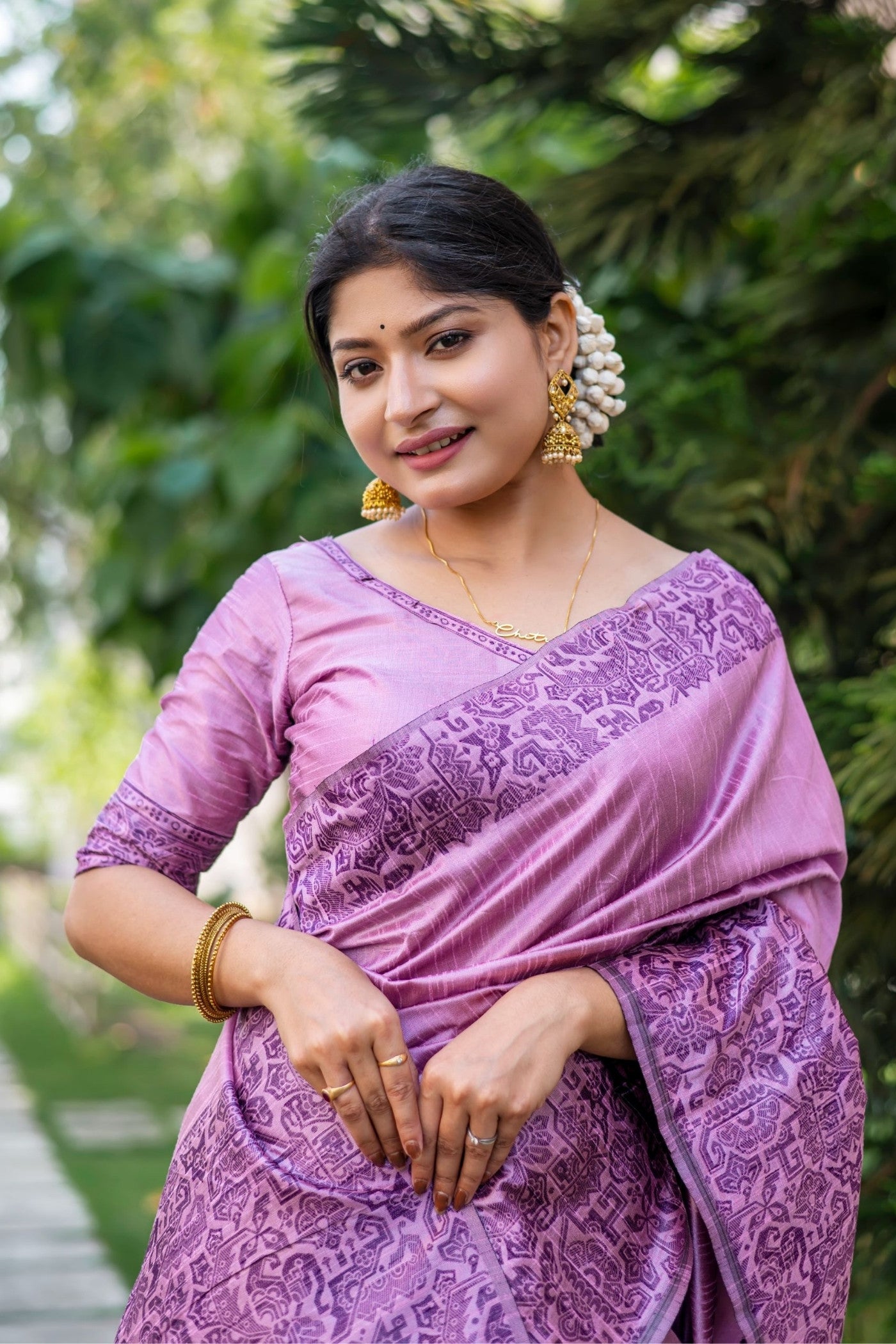 MySilkLove Thistle Purple Banarasi Handloom Raw Silk Saree