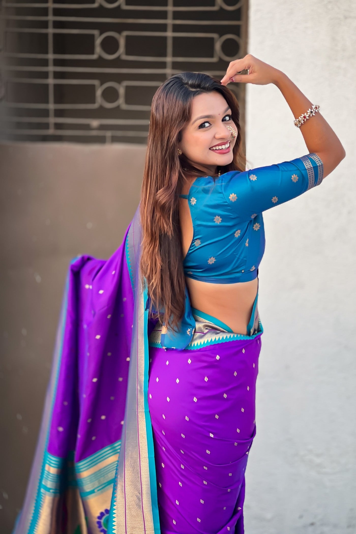 Buy MySilkLove Violet Purple Zari Woven Paithani Saree Online