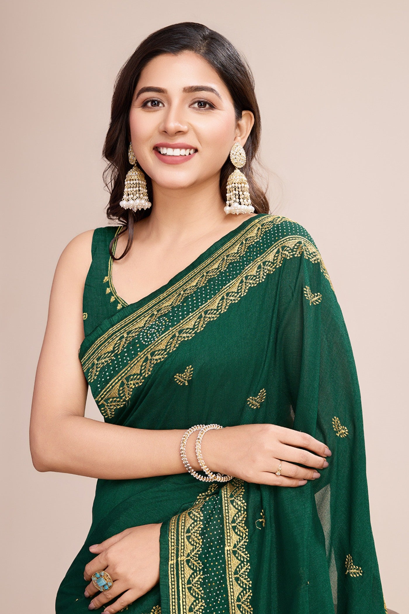 Buy MySilkLove Castleton Green Designer Partywear Saree Online