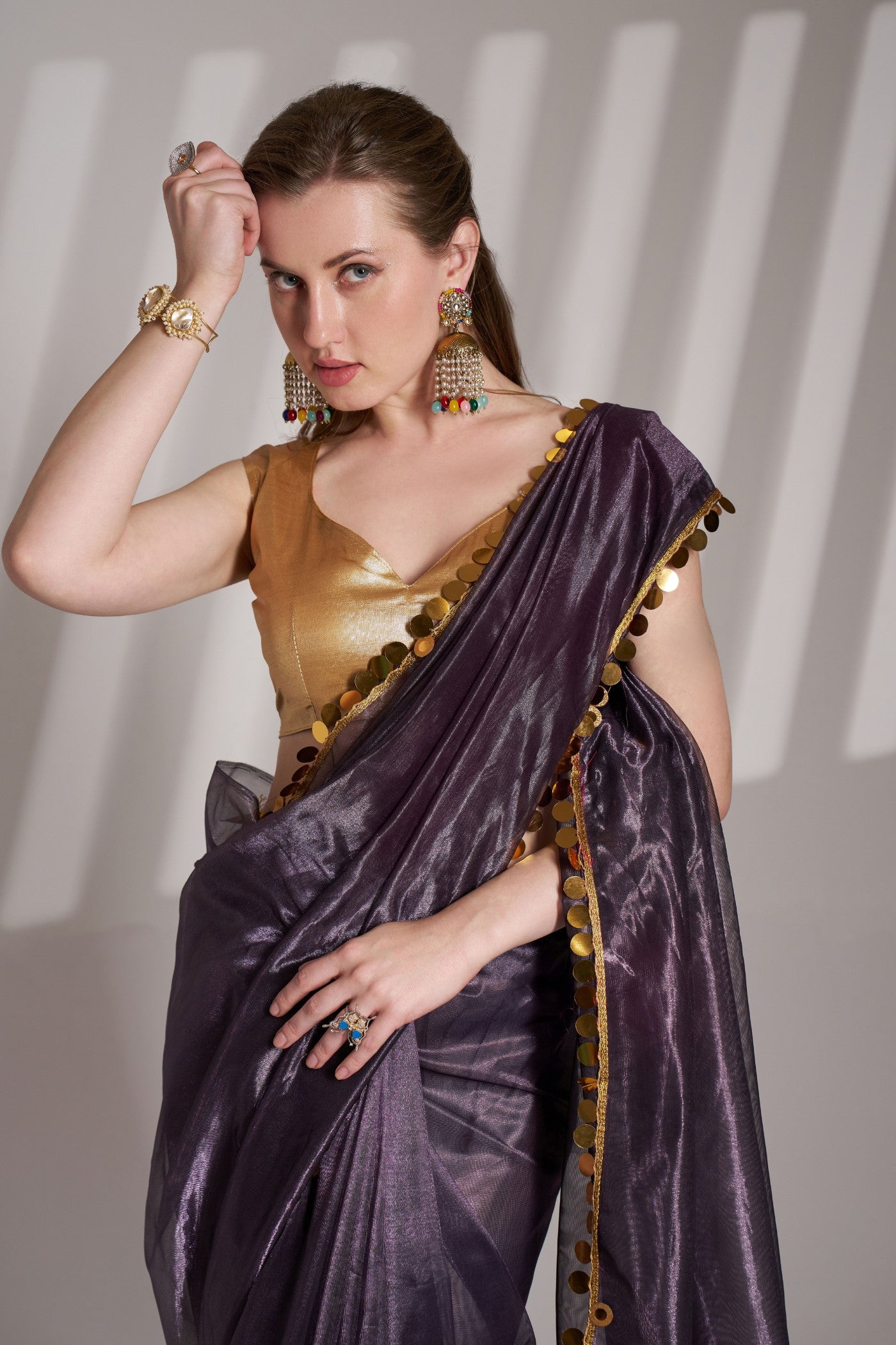 Buy MySilkLove Thunder Black Partywear Net Saree Online