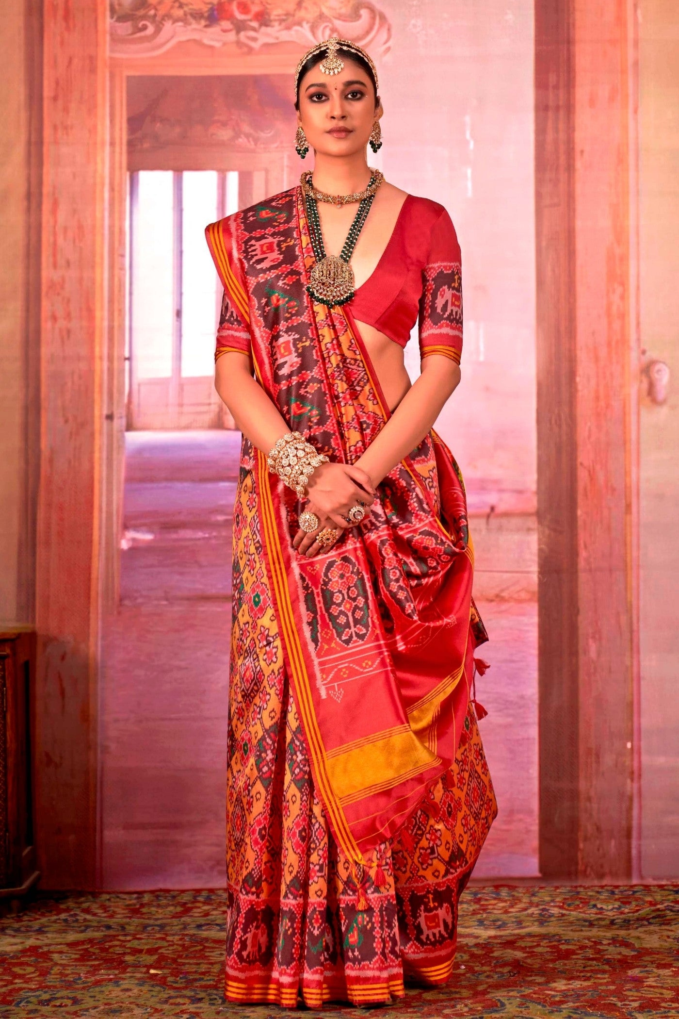 Buy MySilkLove Sunny Yellow Printed Patola Saree Online