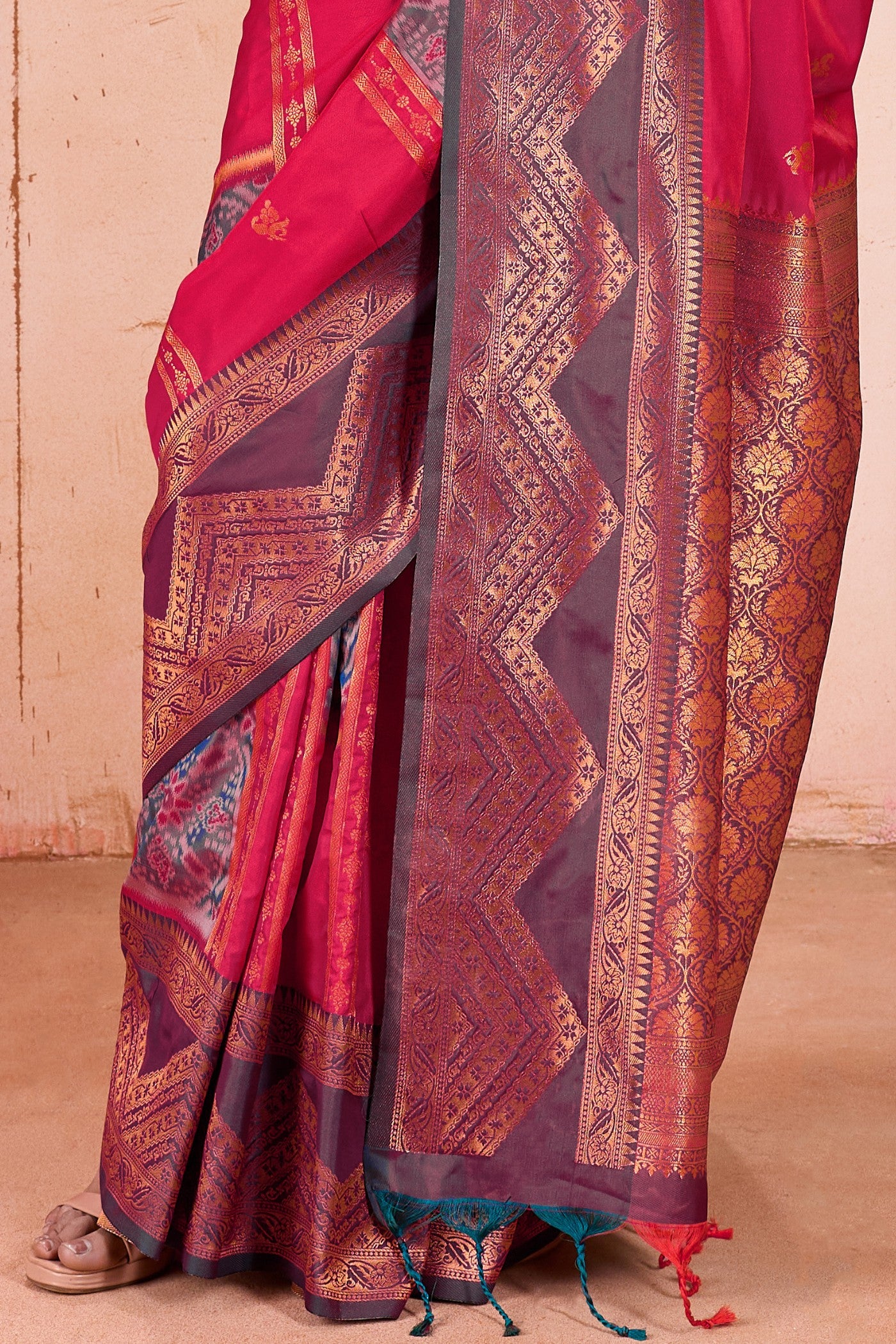 Buy MySilkLove French Rose Pink Banarasi Handloom Saree Online
