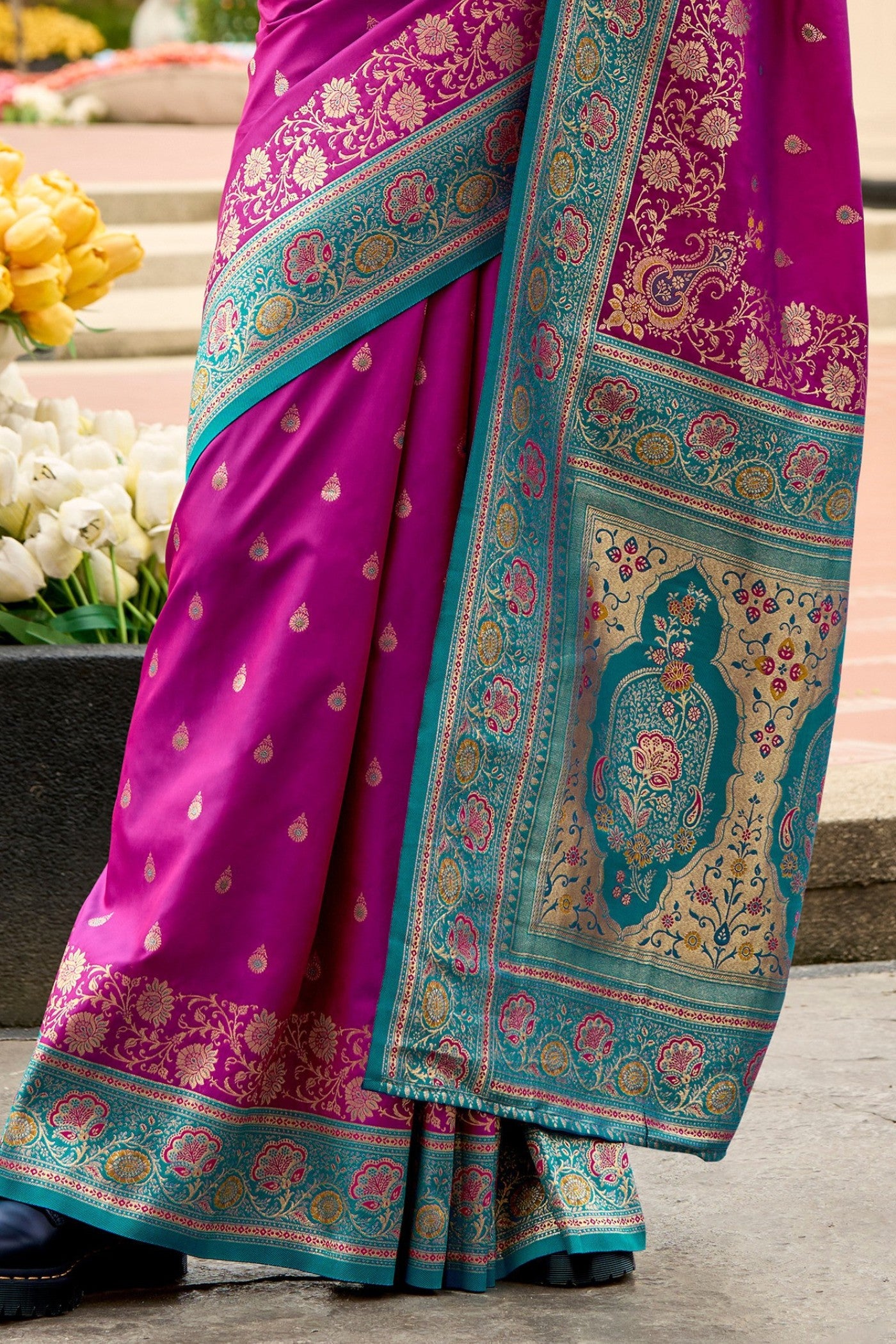 Buy MySilkLove Rouge Purple Woven Banarasi Saree Online