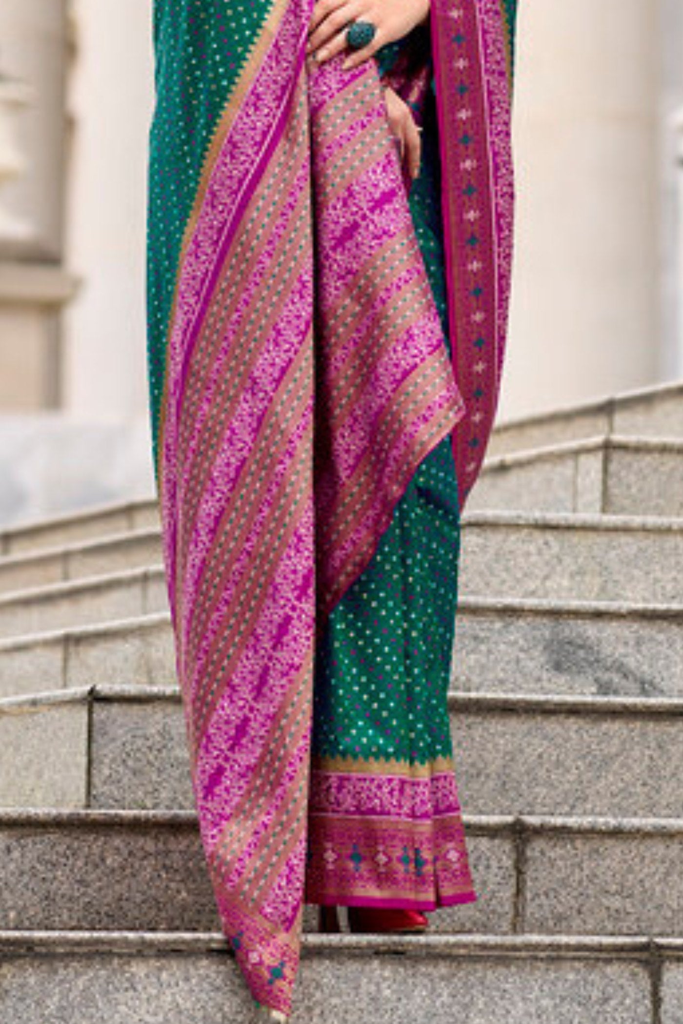 Buy MySilkLove Elm Green Woven Banarasi Saree Online