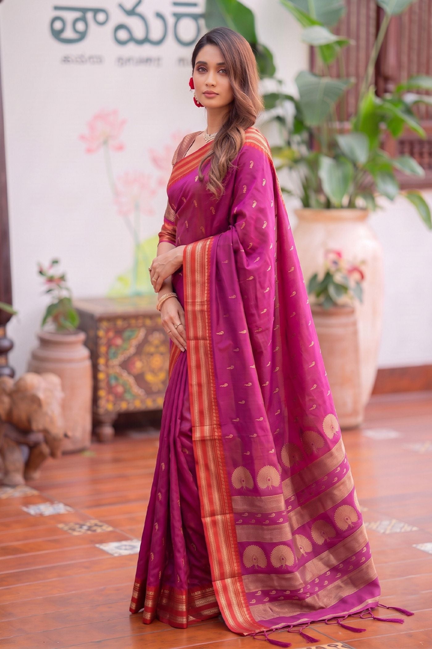 MySilkLove Dusty Pink Banarasi Woven Soft Silk Saree