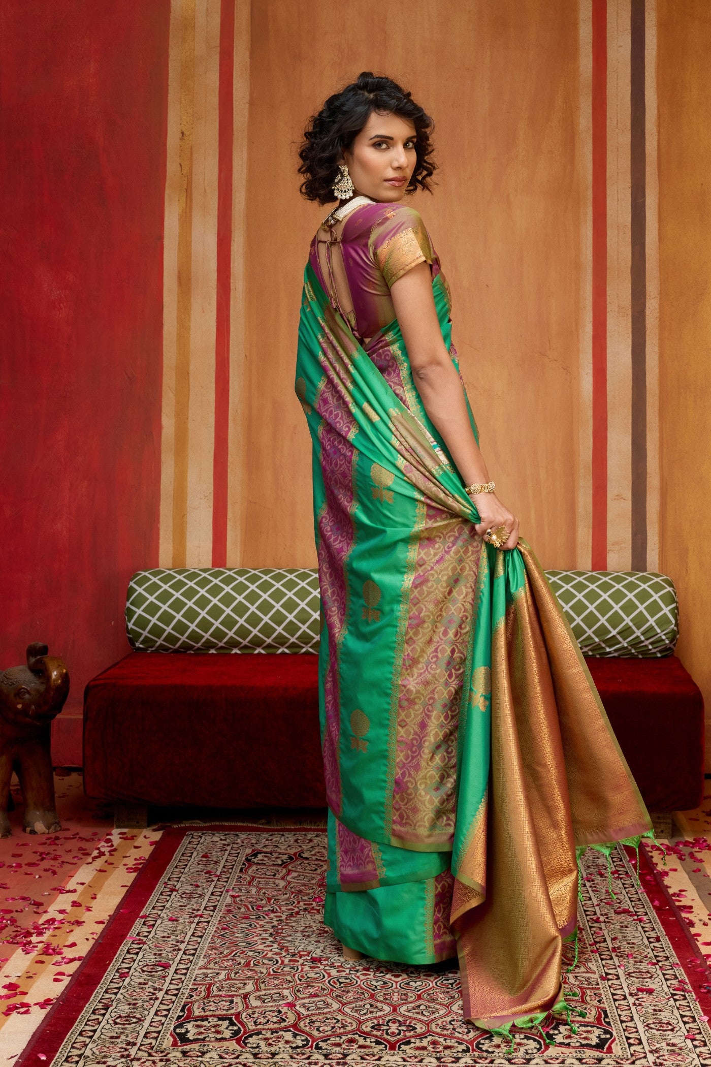 Buy MySilkLove Summer Green Banarasi Handloom Patola Saree Online