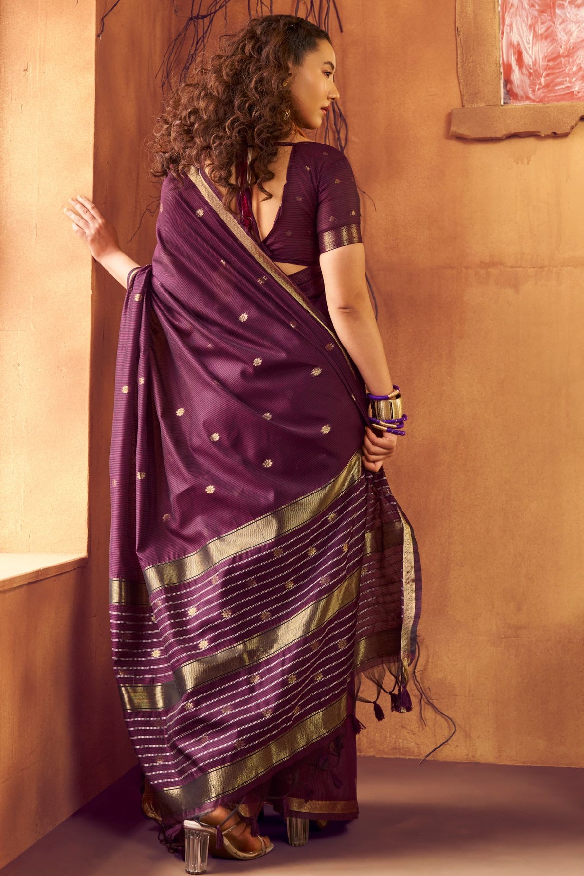 Buy MySilkLove Orchid Purple Banarasi Handloom Silk Saree Online