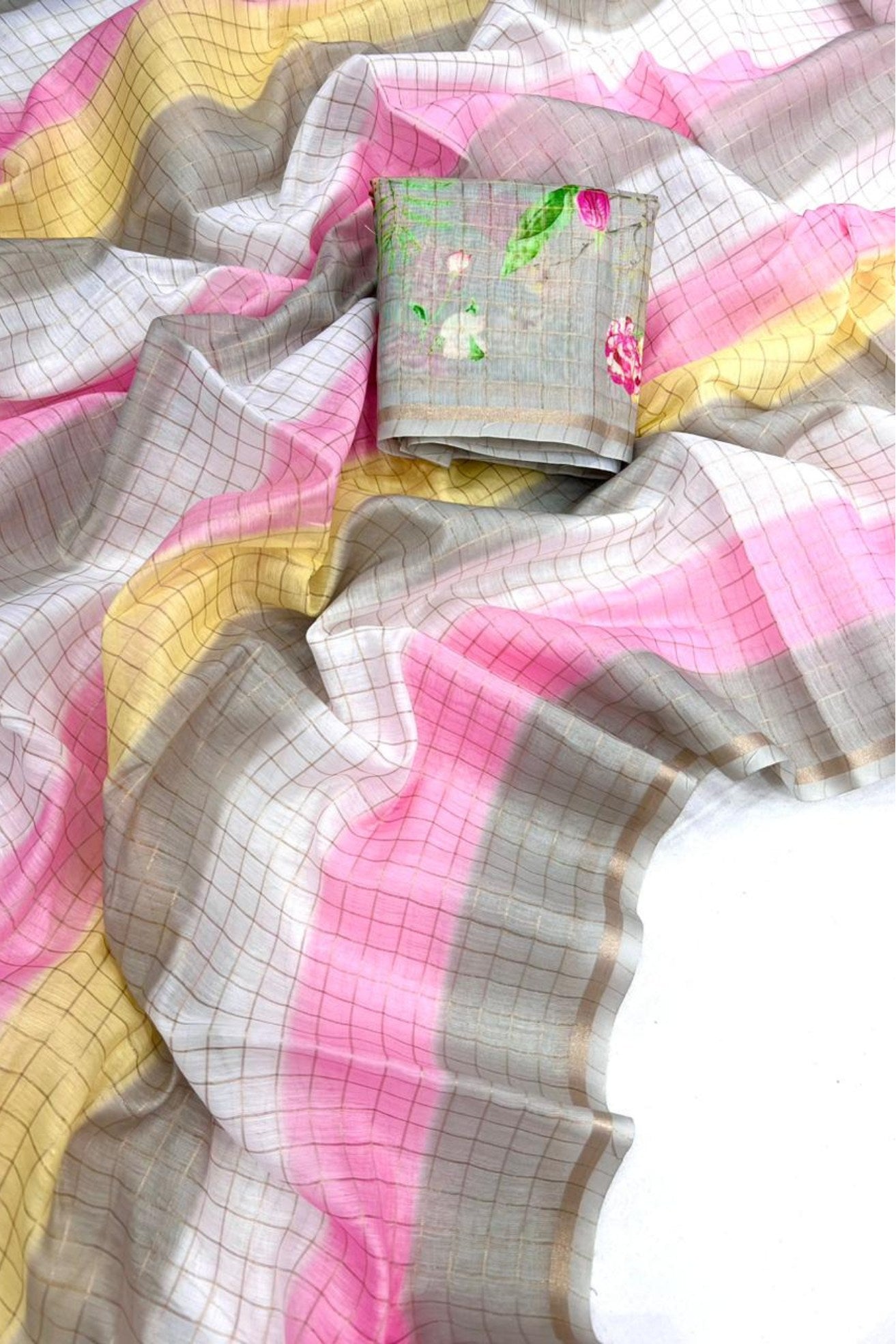 Buy MySilkLove Mauvelous Pink Chanderi Linen Saree Online