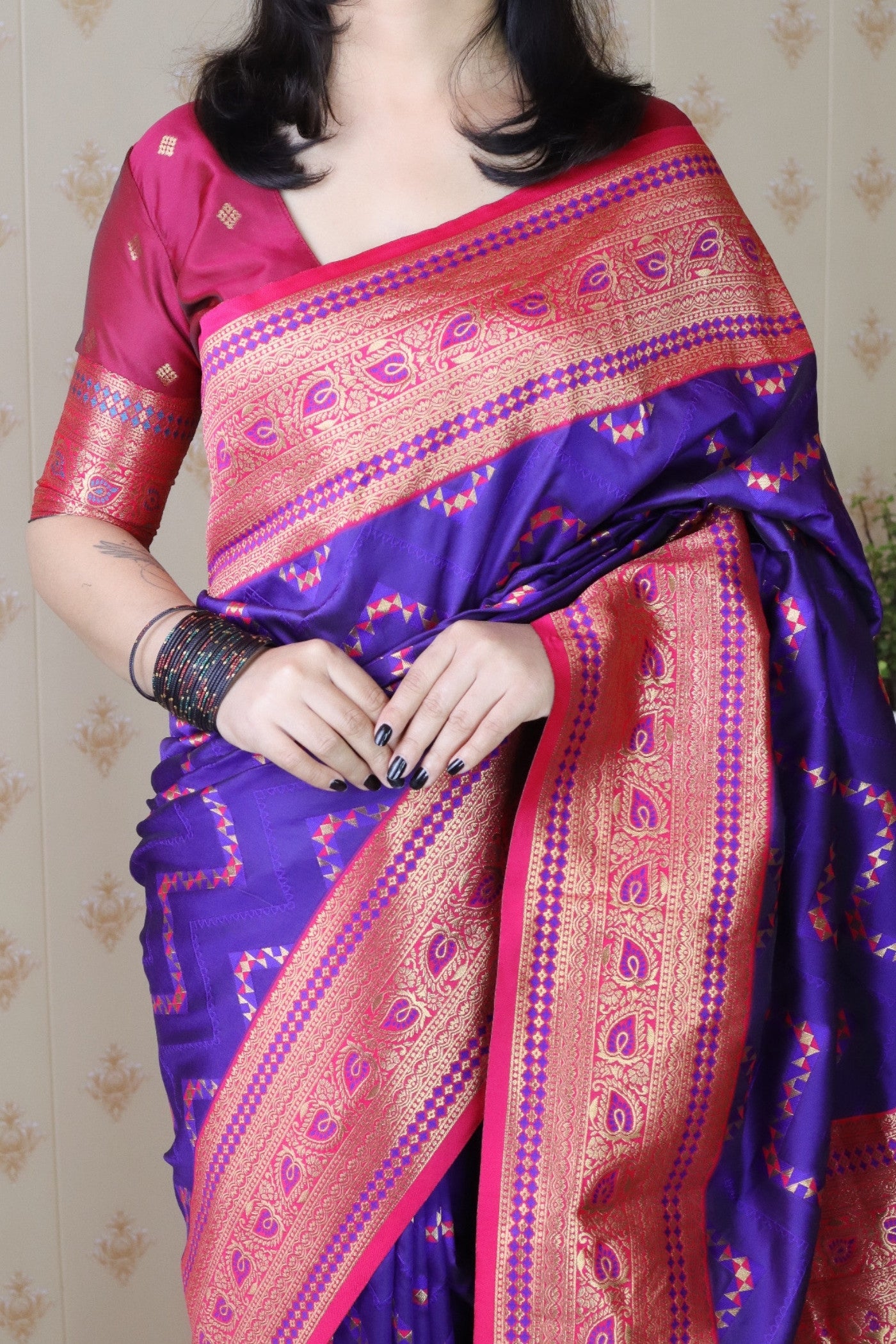 Buy MySilkLove Persian Blue Banarasi Handloom Saree Online