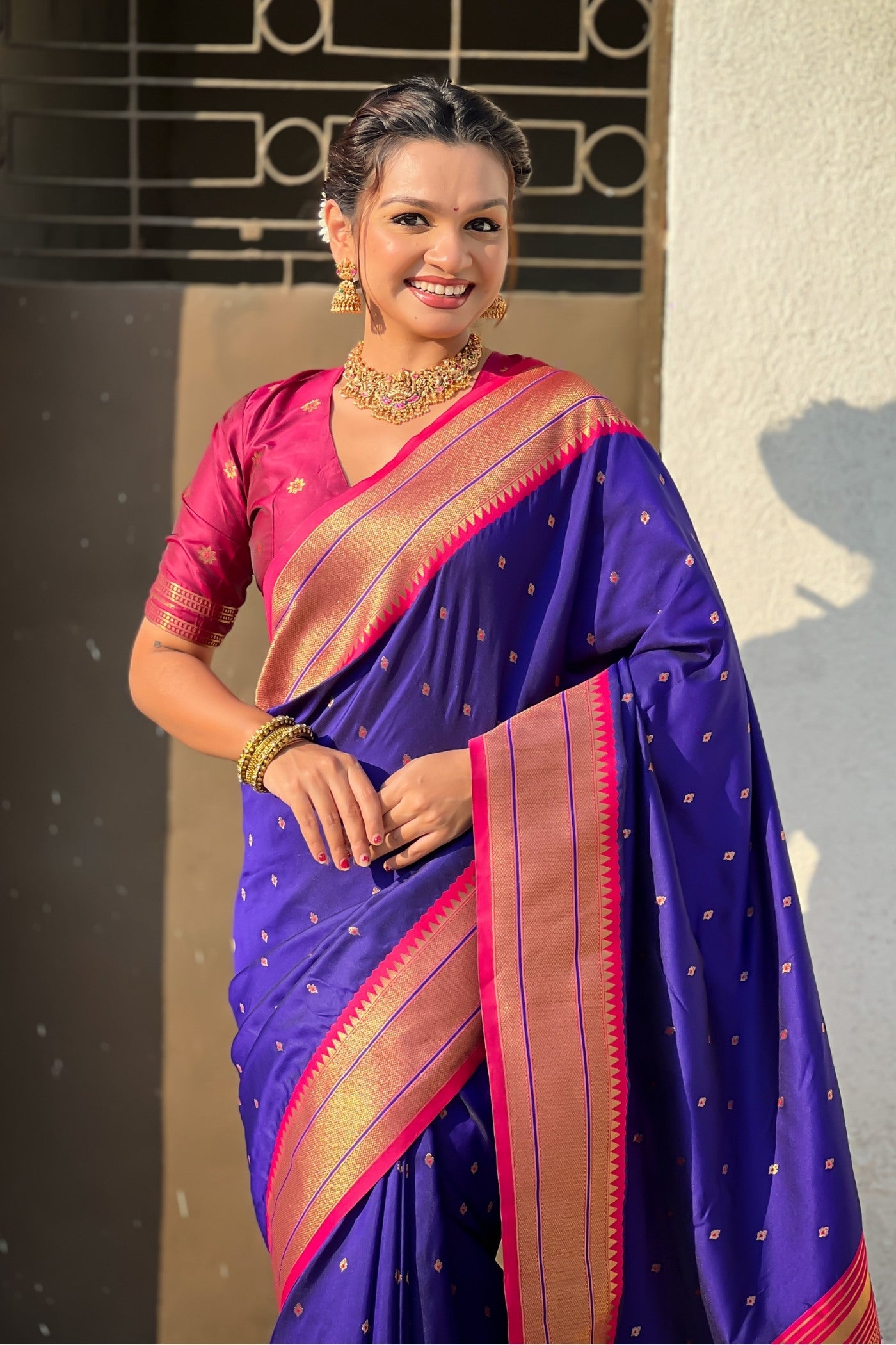 Buy MySilkLove Bluebonnet Zari Woven Paithani Saree Online