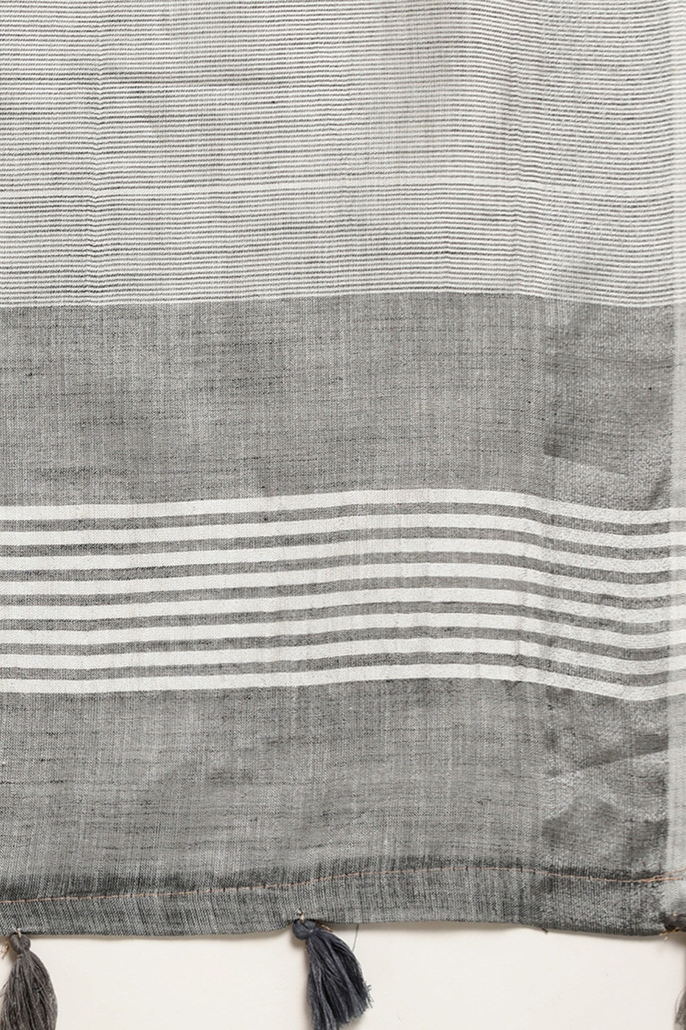 Buy MySilkLove Cadet Grey Woven Linen Cotton Saree Online