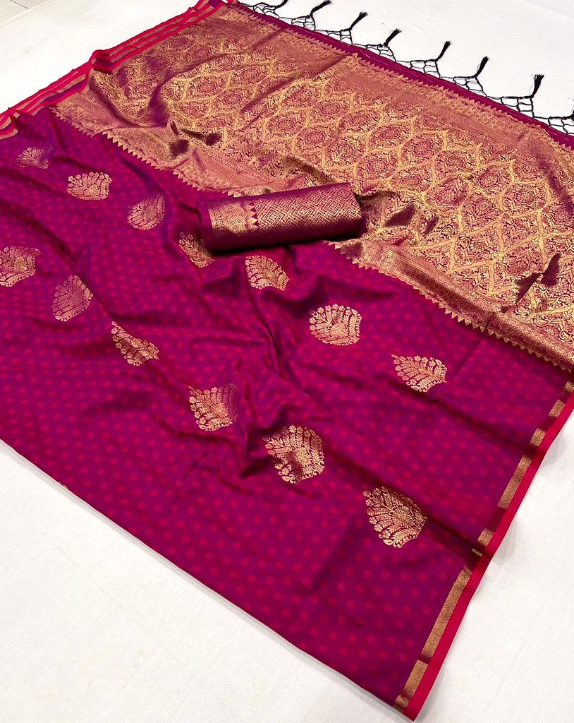 Buy MySilkLove Wine Purple Handloom Banarasi Saree Online