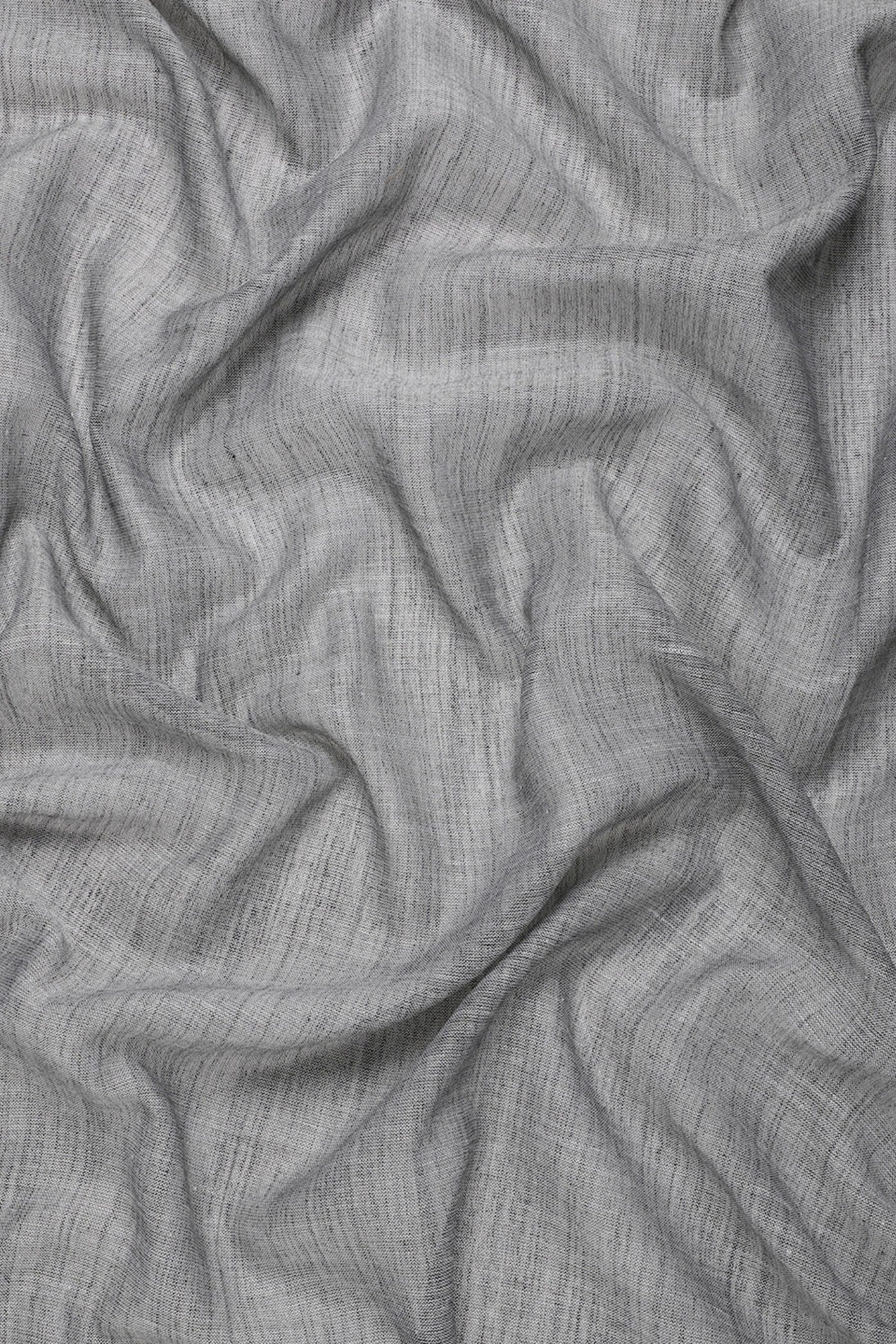Buy MySilkLove Cadet Grey Woven Linen Cotton Saree Online