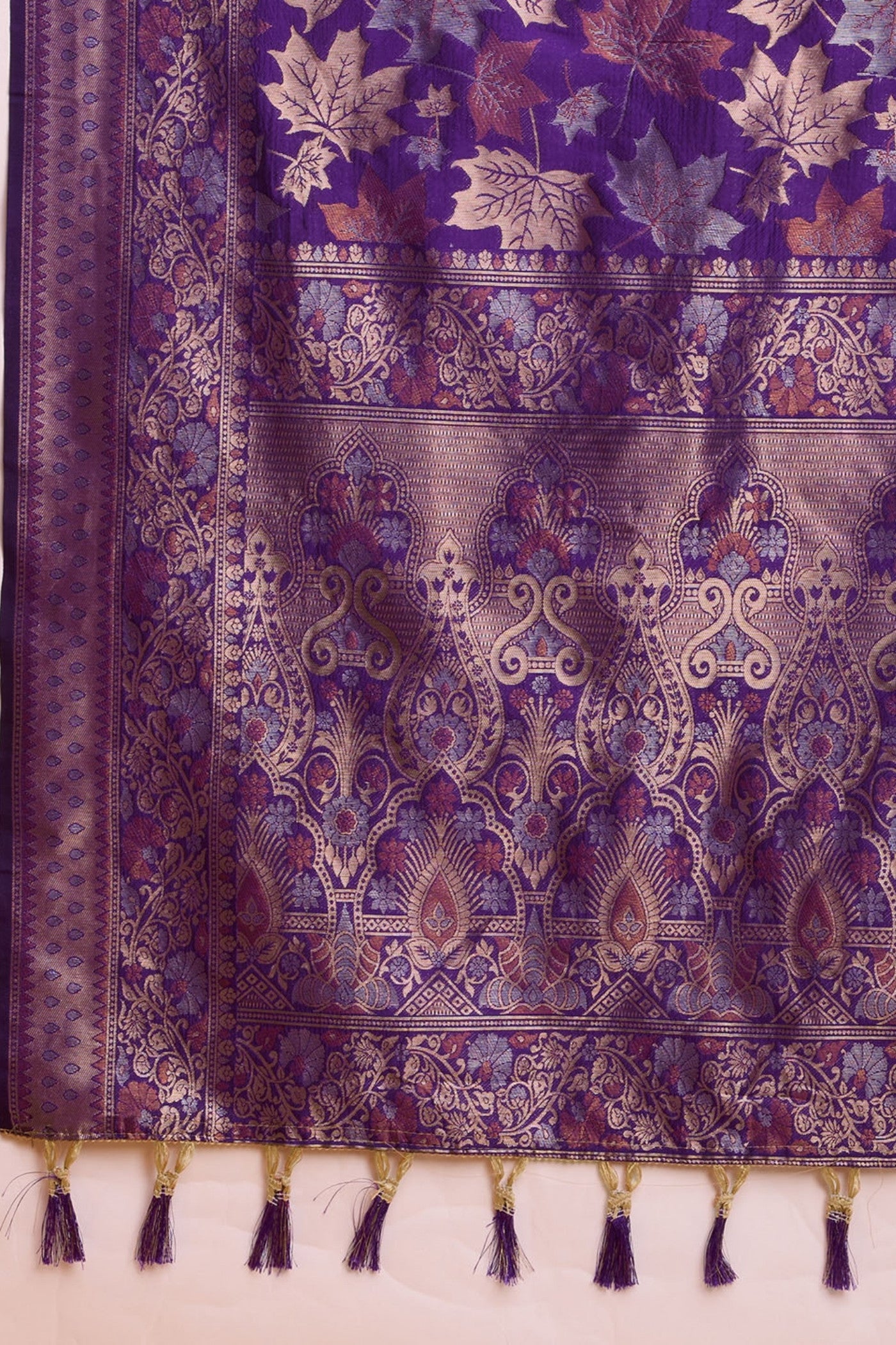 Buy MySilkLove Ripe Plum Purple Banarasi Soft Silk Saree Online