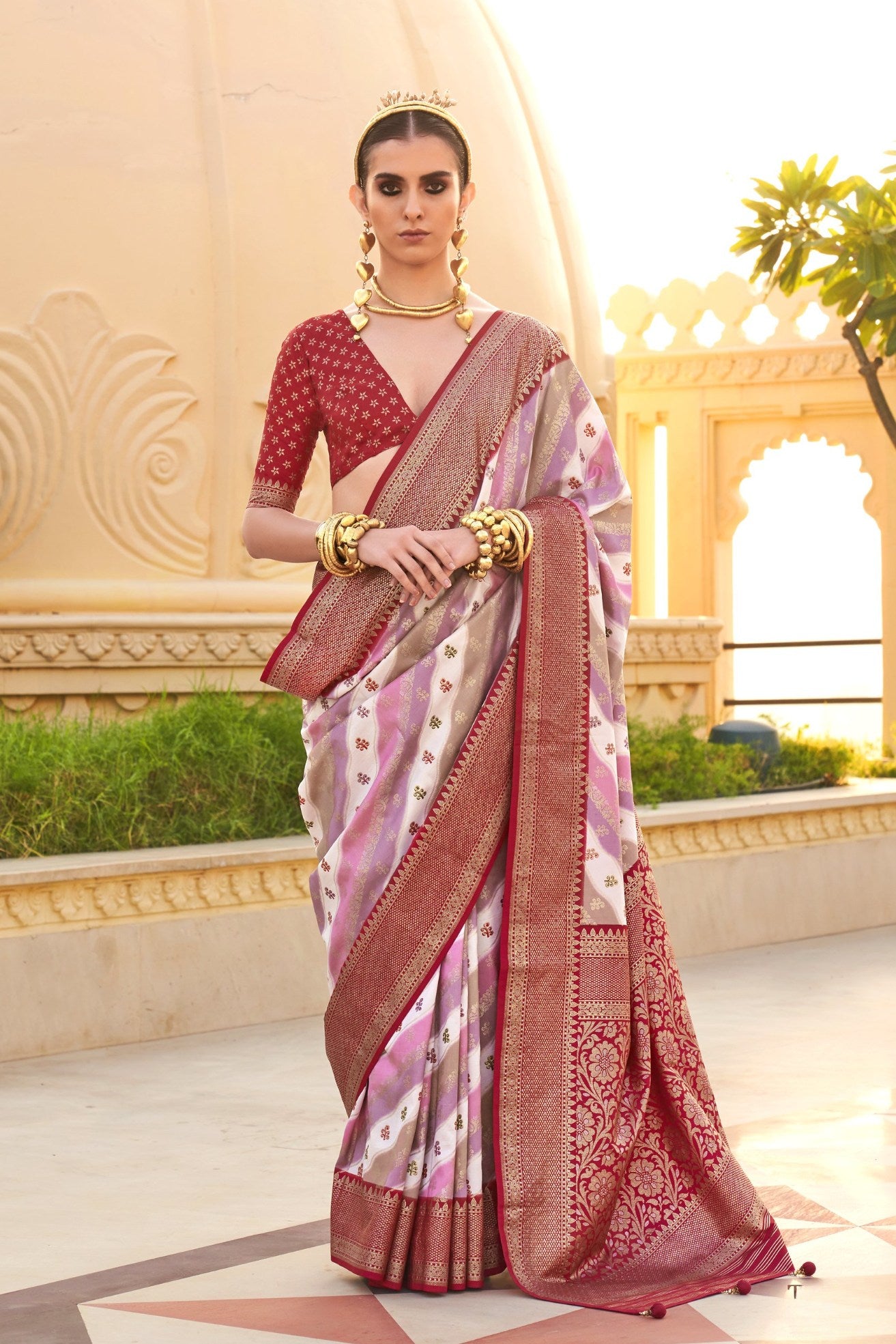 Buy MySilkLove Oriental Pink Woven Patola Printed Silk Saree Online