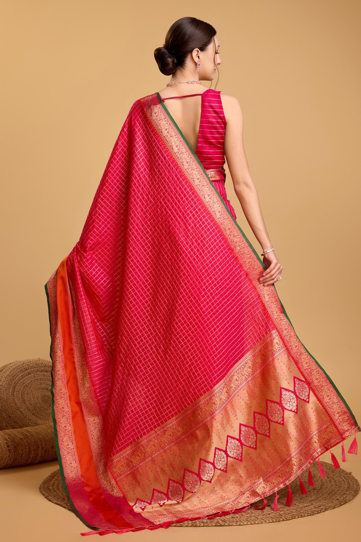 Buy MySilkLove Chilli Red Zari Woven Banarasi Saree Online