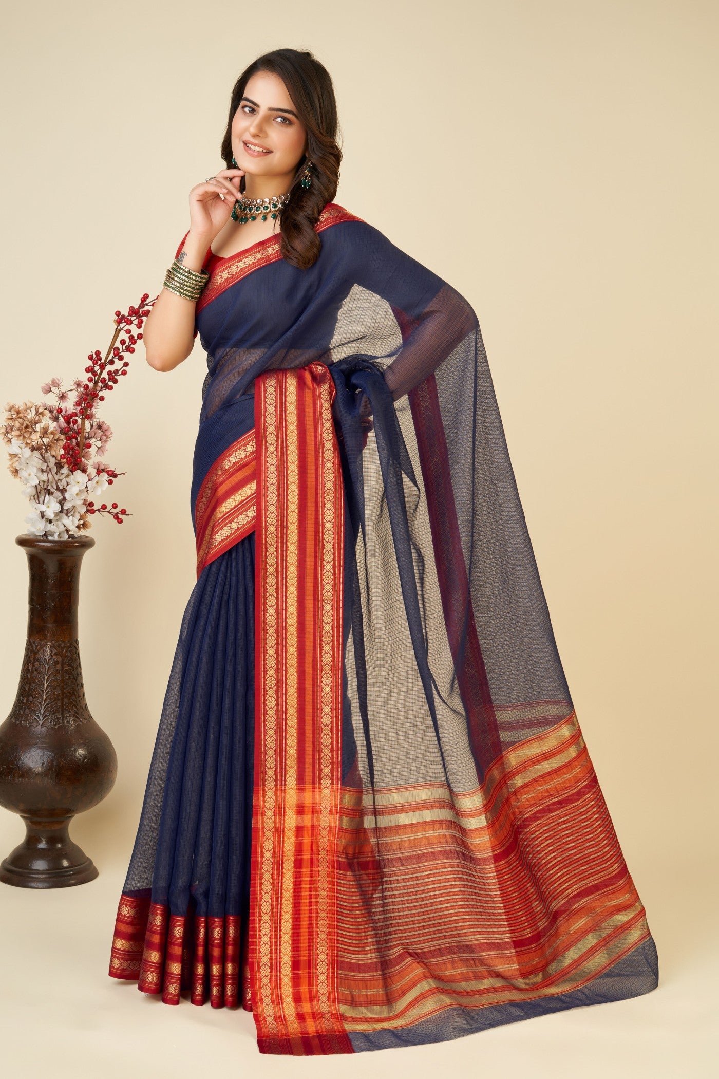 Buy MySilkLove Whale Blue Woven Manipuri Silk Saree Online