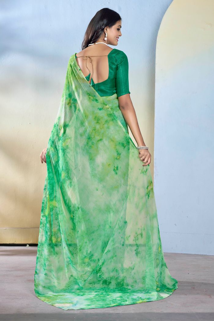 Buy MySilkLove Pista Green Ready To Wear Georgette Saree Online