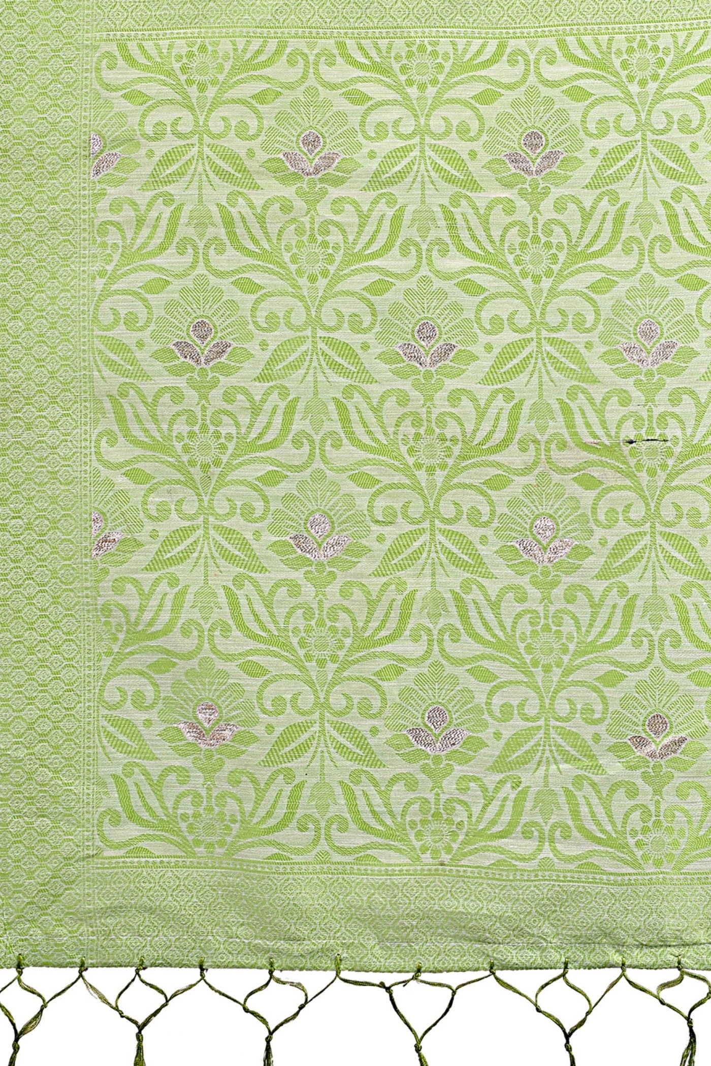 Buy MySilkLove Pista Green Linen Cotton Saree Online