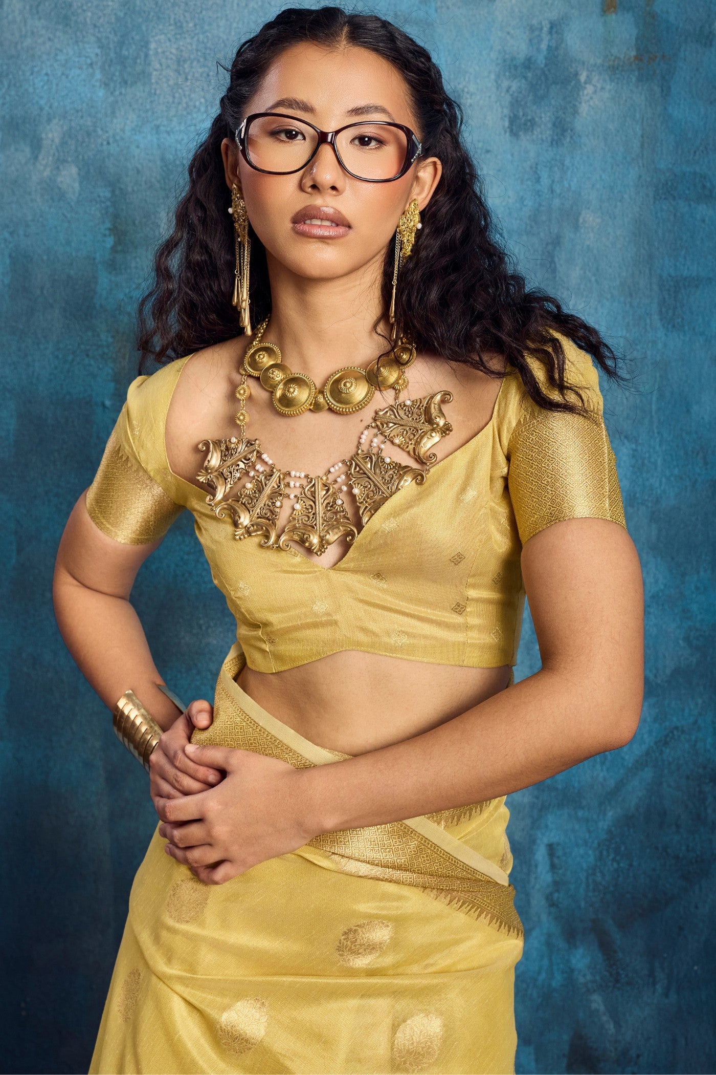 Buy MySilkLove Banana Yellow Zari Woven Tissue Paithani Saree Online