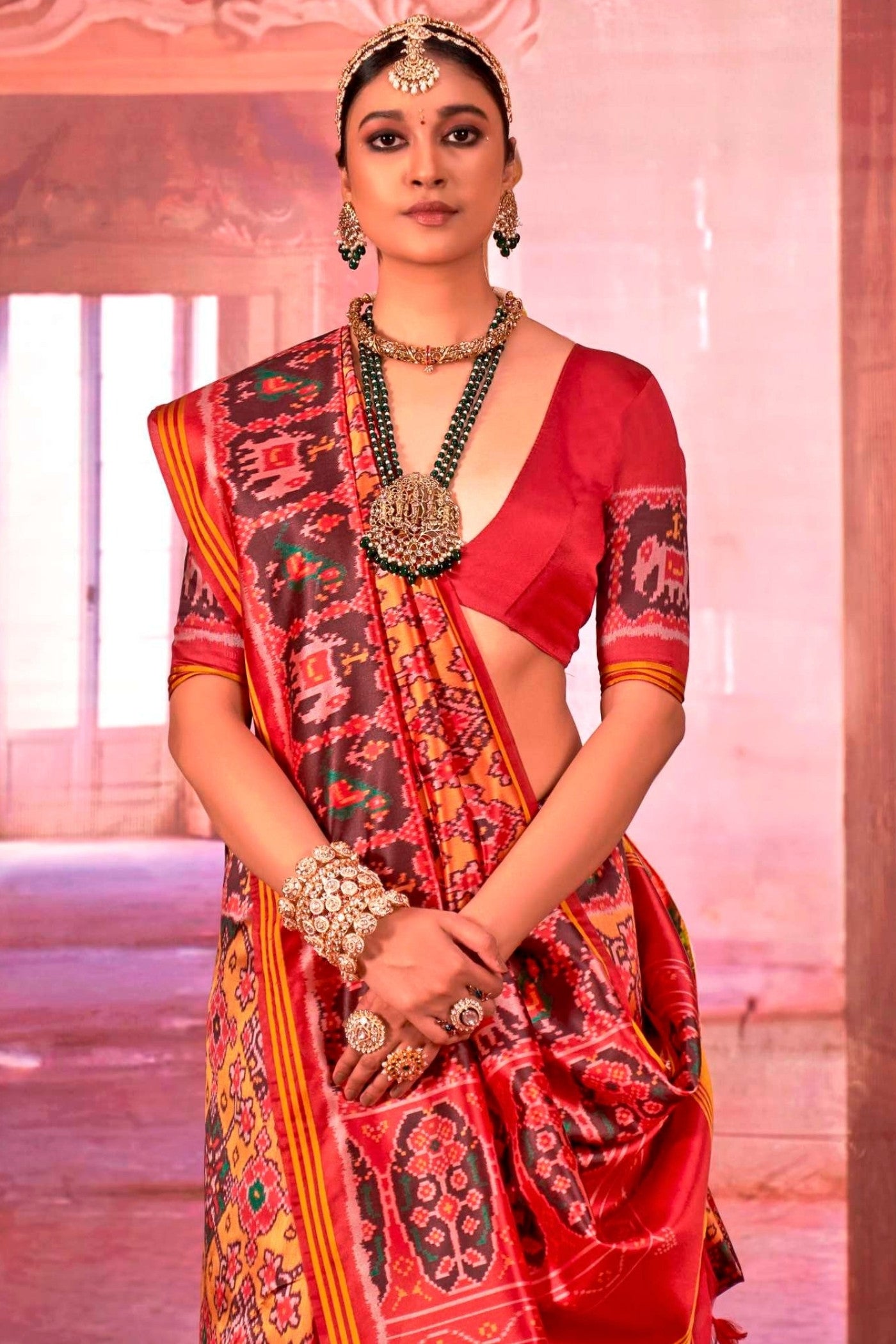 Buy MySilkLove Sunny Yellow Printed Patola Saree Online