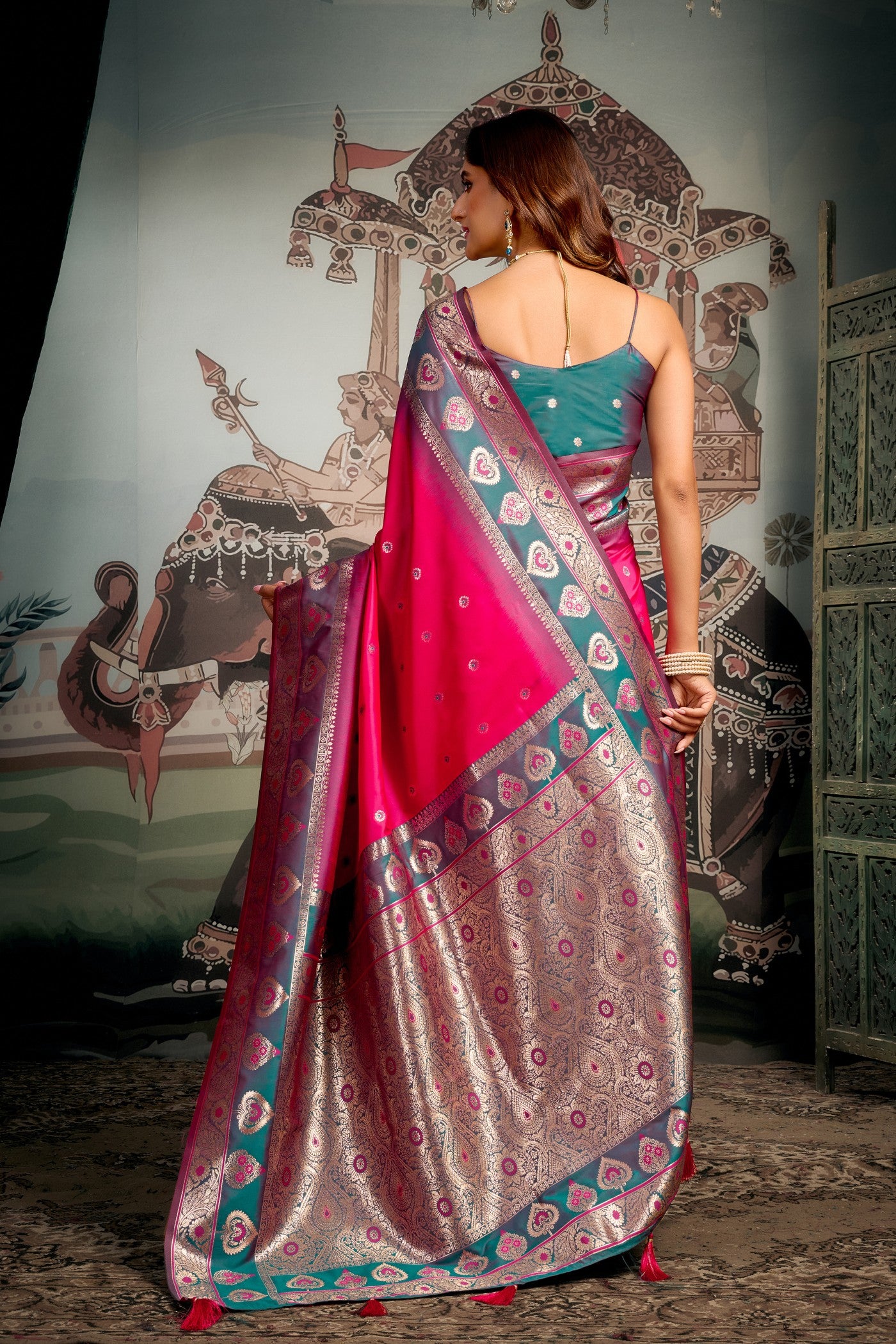 Buy MySilkLove Mauvelous Pink Banarasi Soft Silk Saree Online