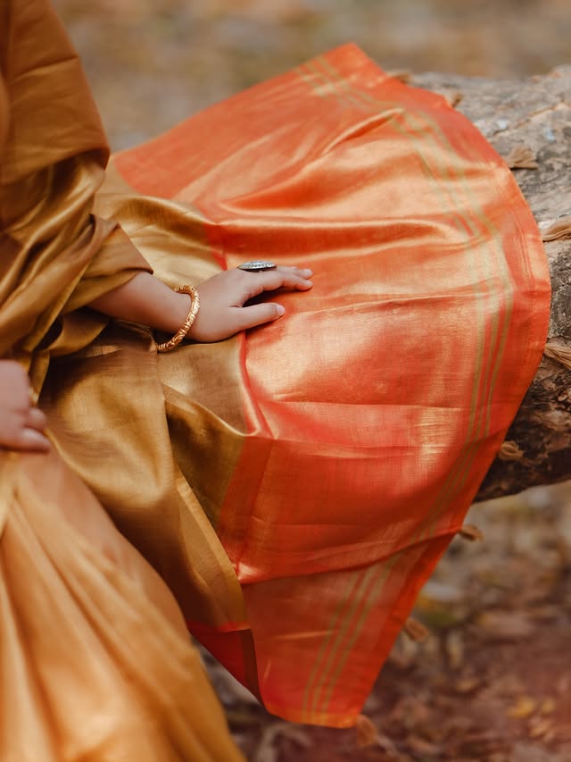 Buy MySilkLove Luxury Gold Handloom Tissue Saree Online